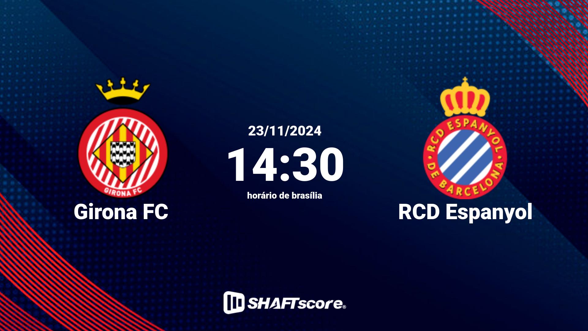 Estatísticas do jogo Girona FC vs RCD Espanyol 23.11 14:30