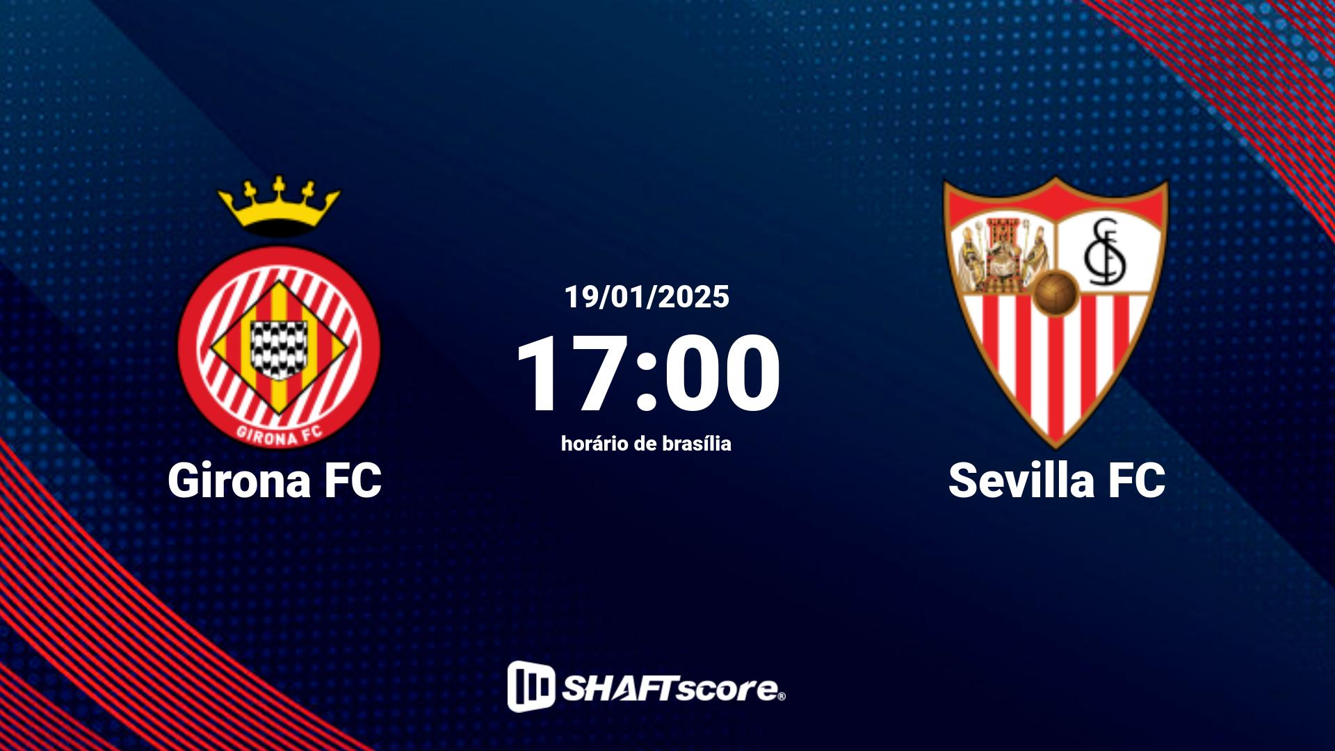 Estatísticas do jogo Girona FC vs Sevilla FC 19.01 17:00