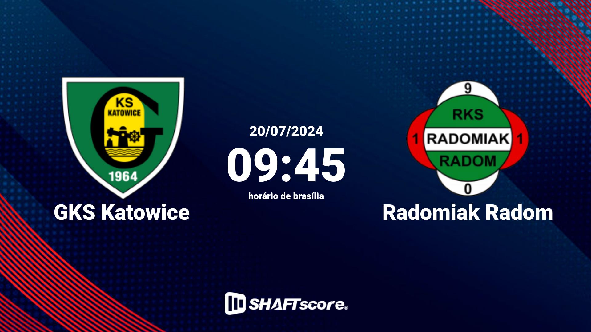 Estatísticas do jogo GKS Katowice vs Radomiak Radom 20.07 09:45