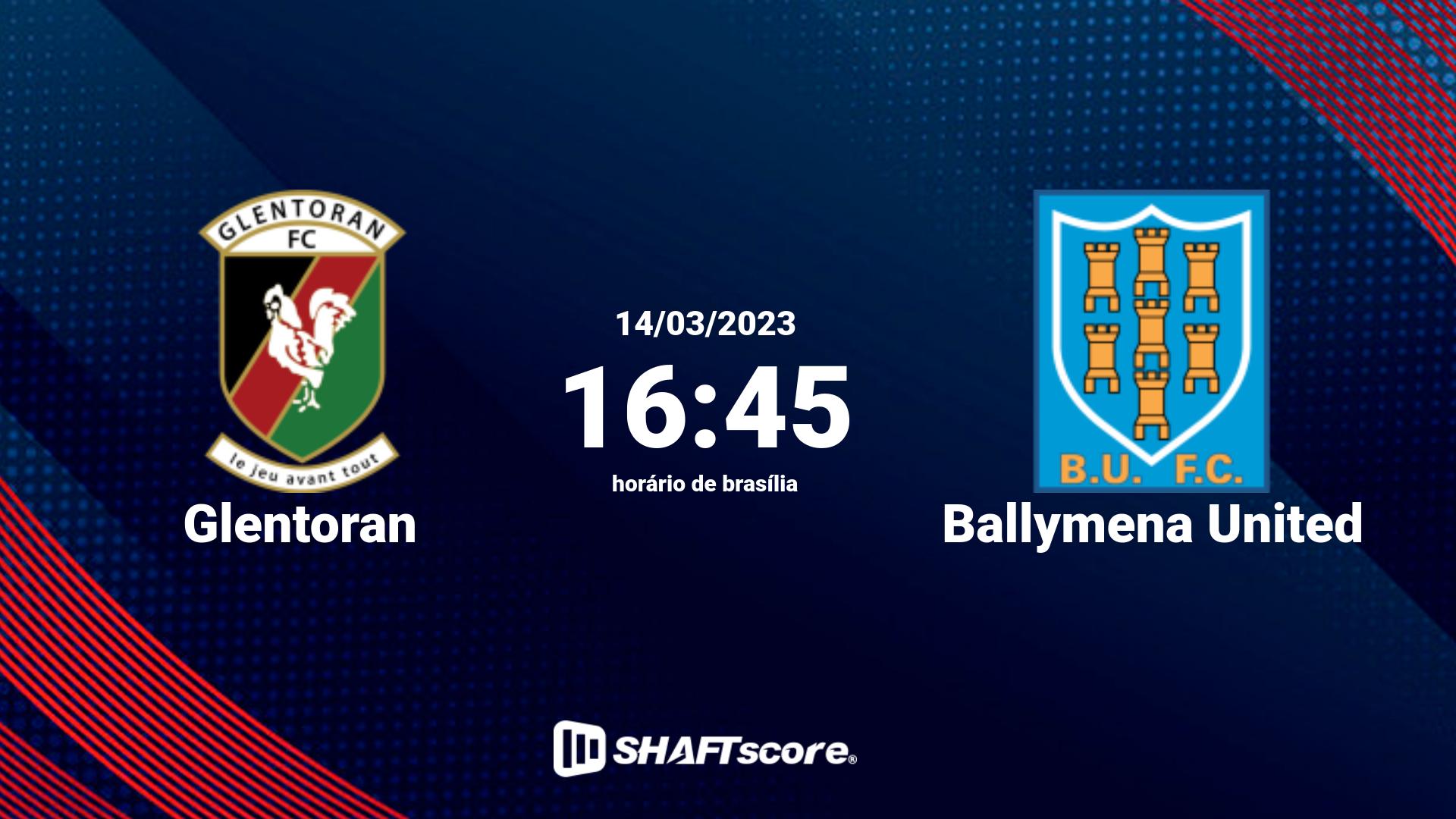 Estatísticas do jogo Glentoran vs Ballymena United 14.03 16:45