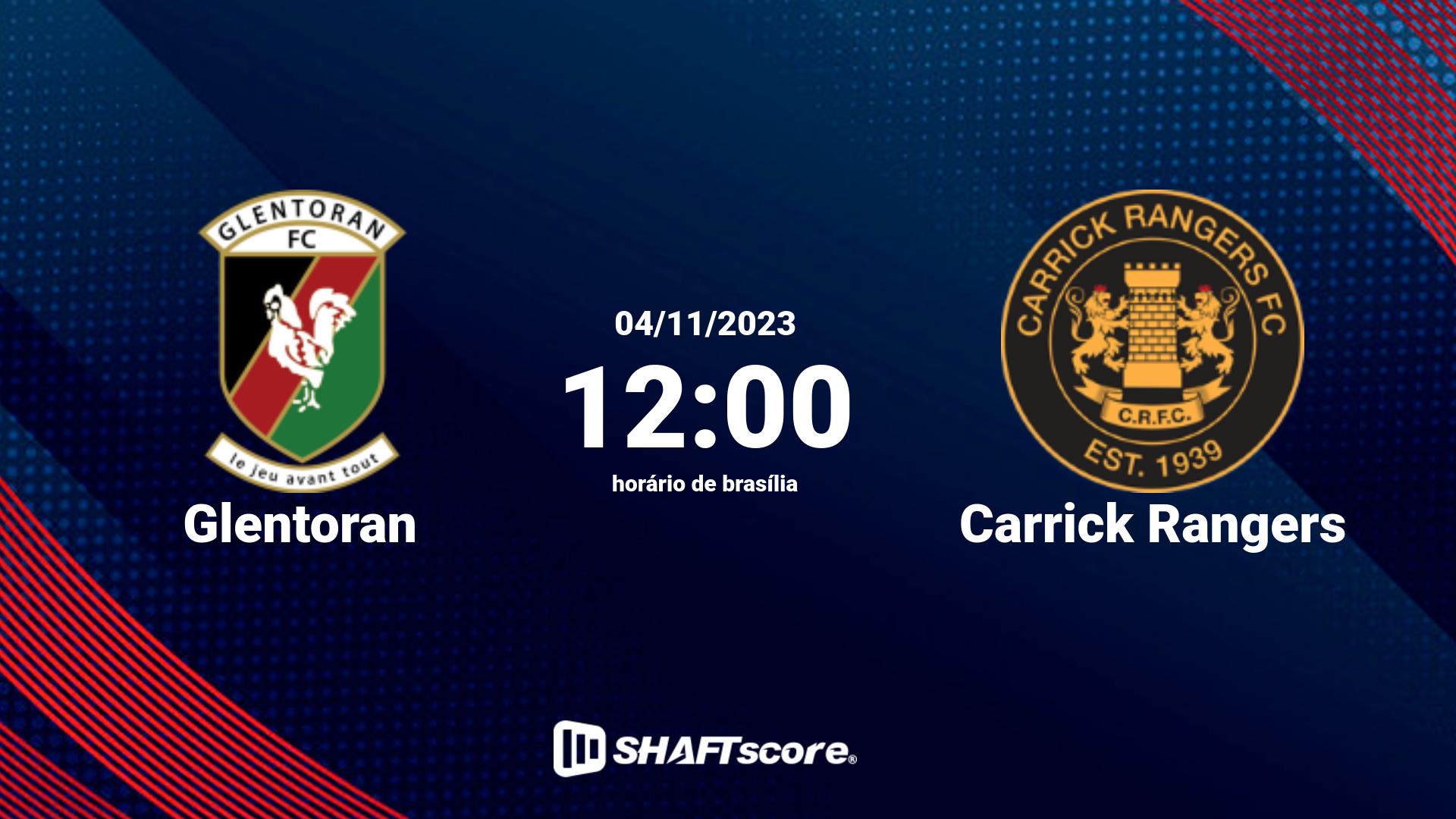 Estatísticas do jogo Glentoran vs Carrick Rangers 04.11 12:00