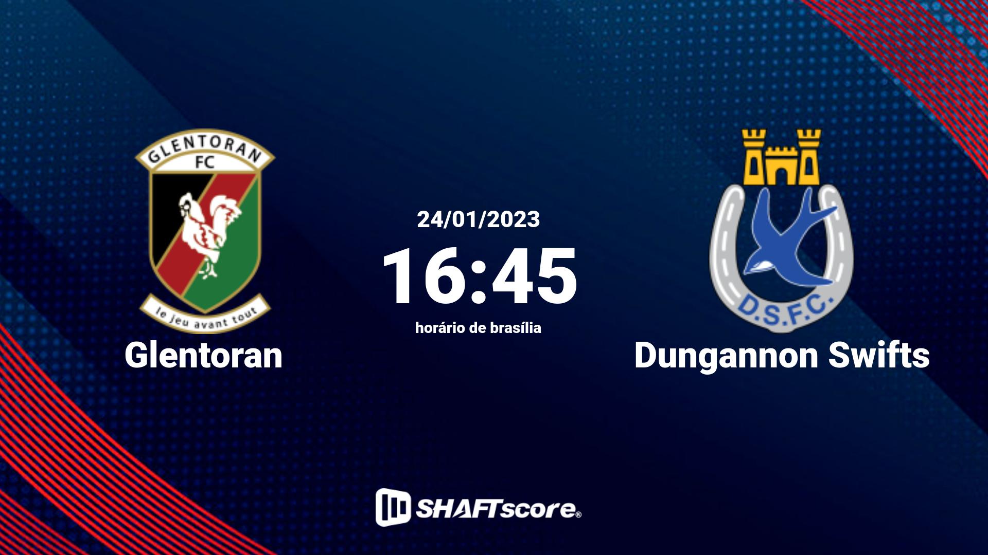 Estatísticas do jogo Glentoran vs Dungannon Swifts 24.01 16:45