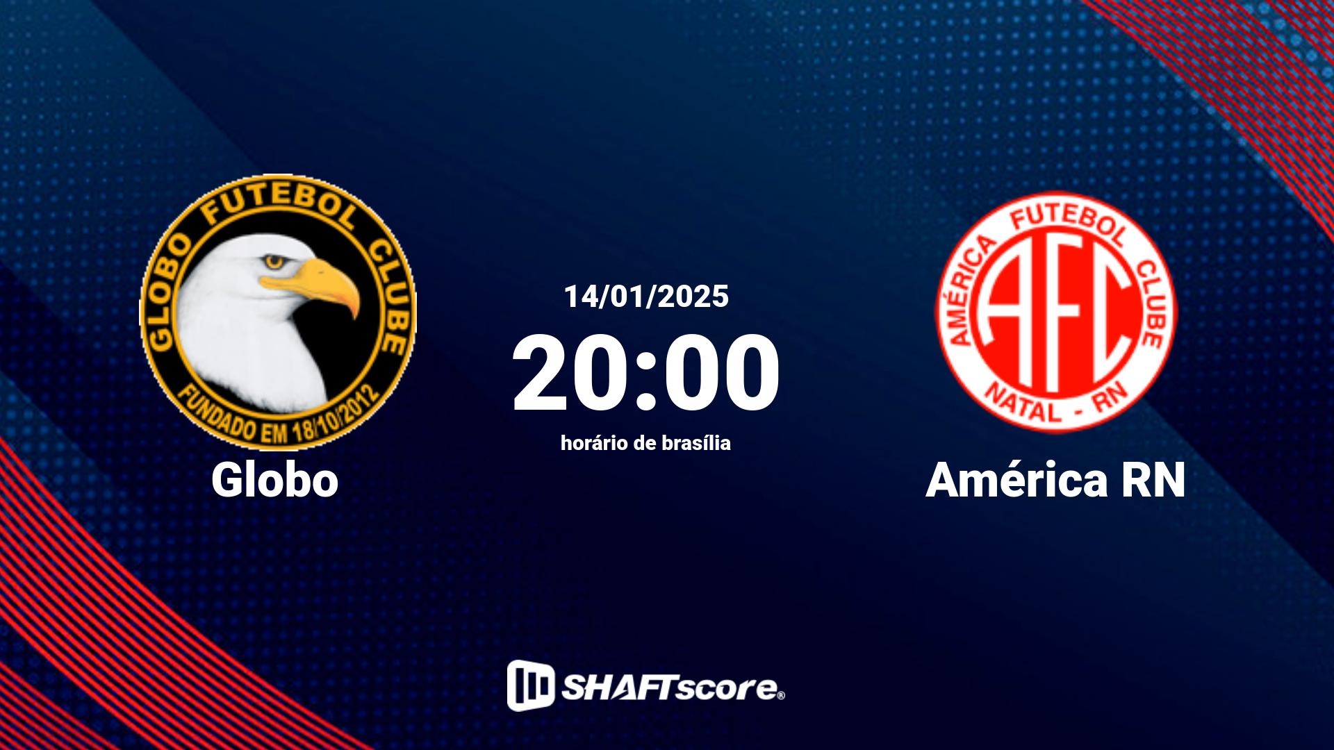 Estatísticas do jogo Globo vs América RN 14.01 20:00