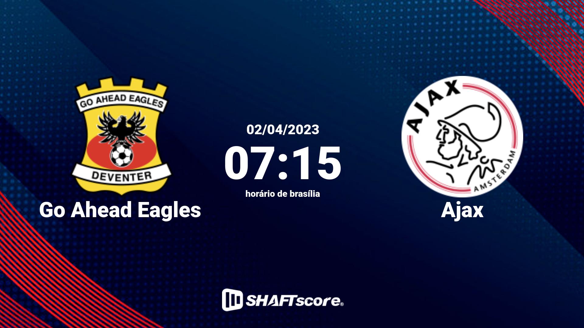 Estatísticas do jogo Go Ahead Eagles vs Ajax 02.04 07:15