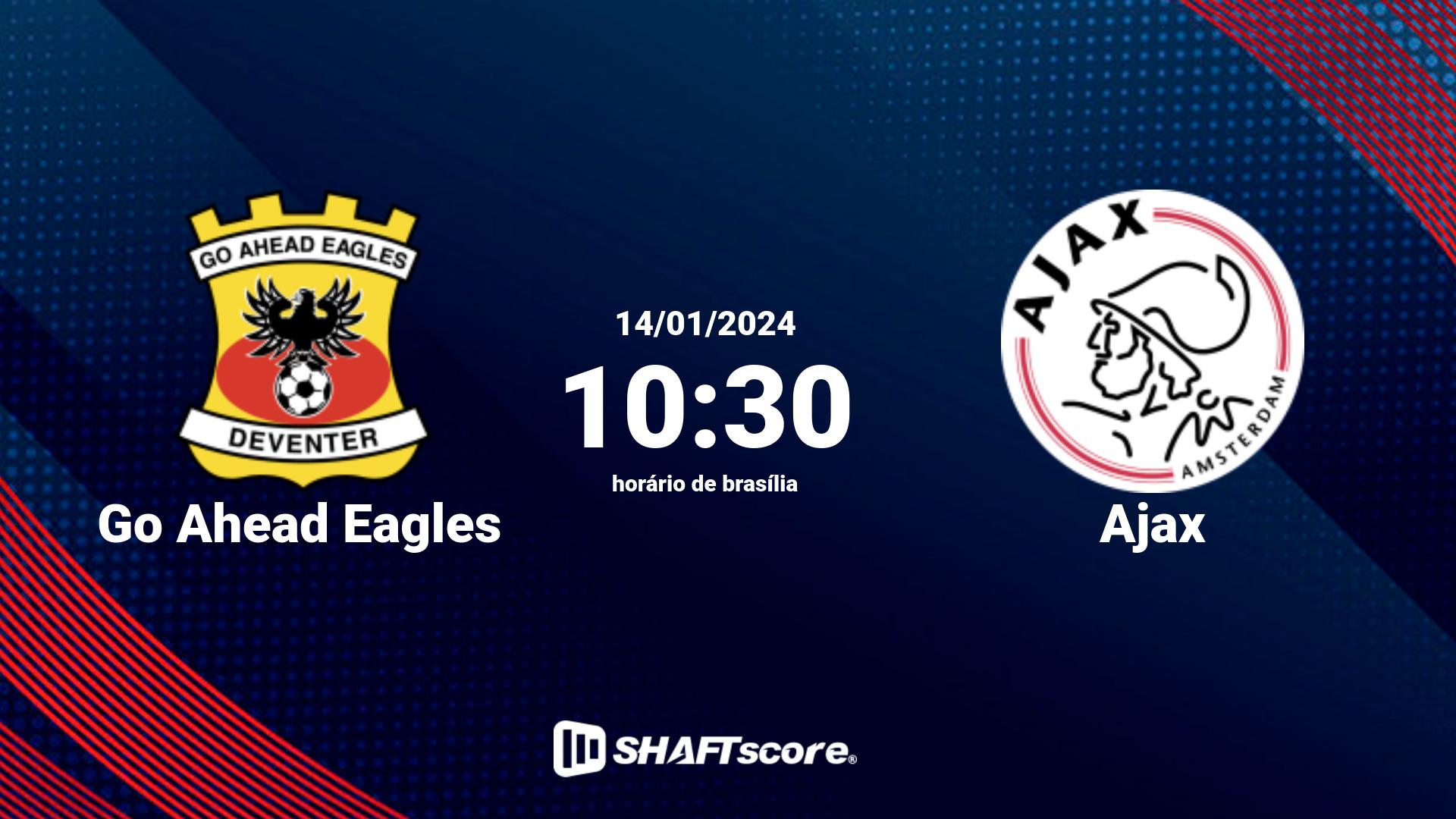 Estatísticas do jogo Go Ahead Eagles vs Ajax 14.01 10:30