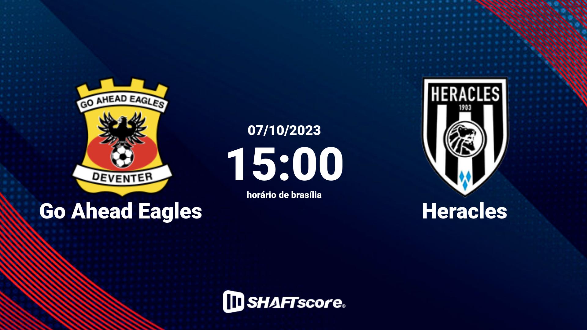 Estatísticas do jogo Go Ahead Eagles vs Heracles 07.10 15:00