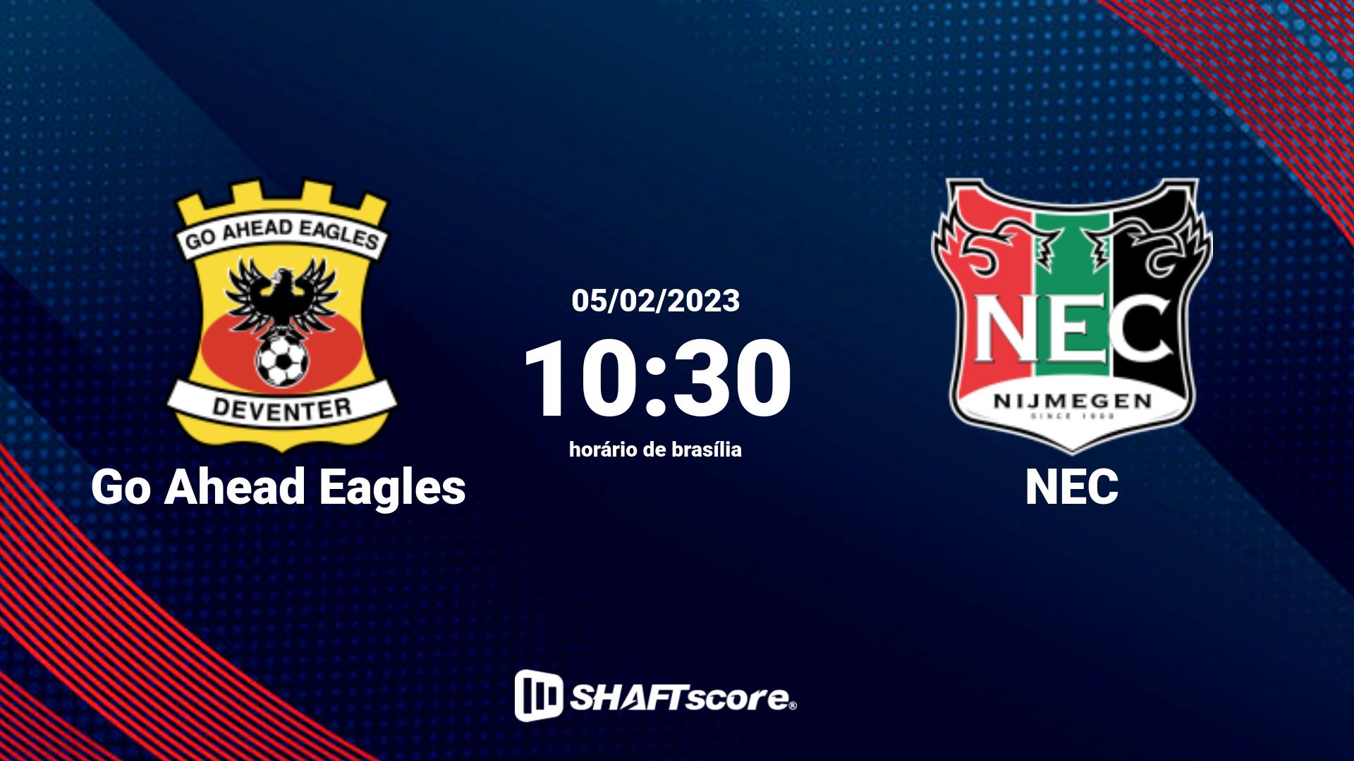 Estatísticas do jogo Go Ahead Eagles vs NEC 05.02 10:30