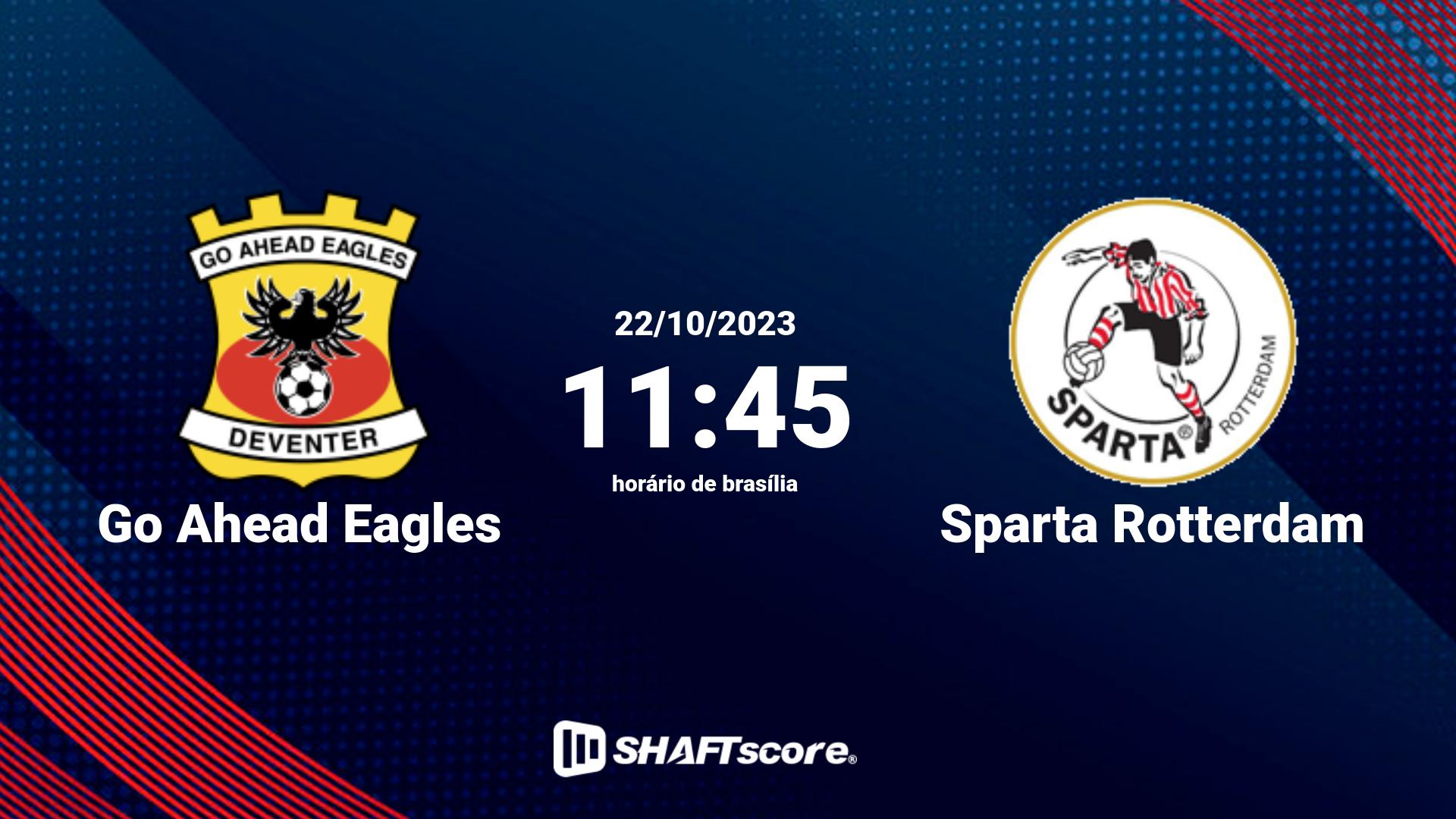 Estatísticas do jogo Go Ahead Eagles vs Sparta Rotterdam 22.10 11:45