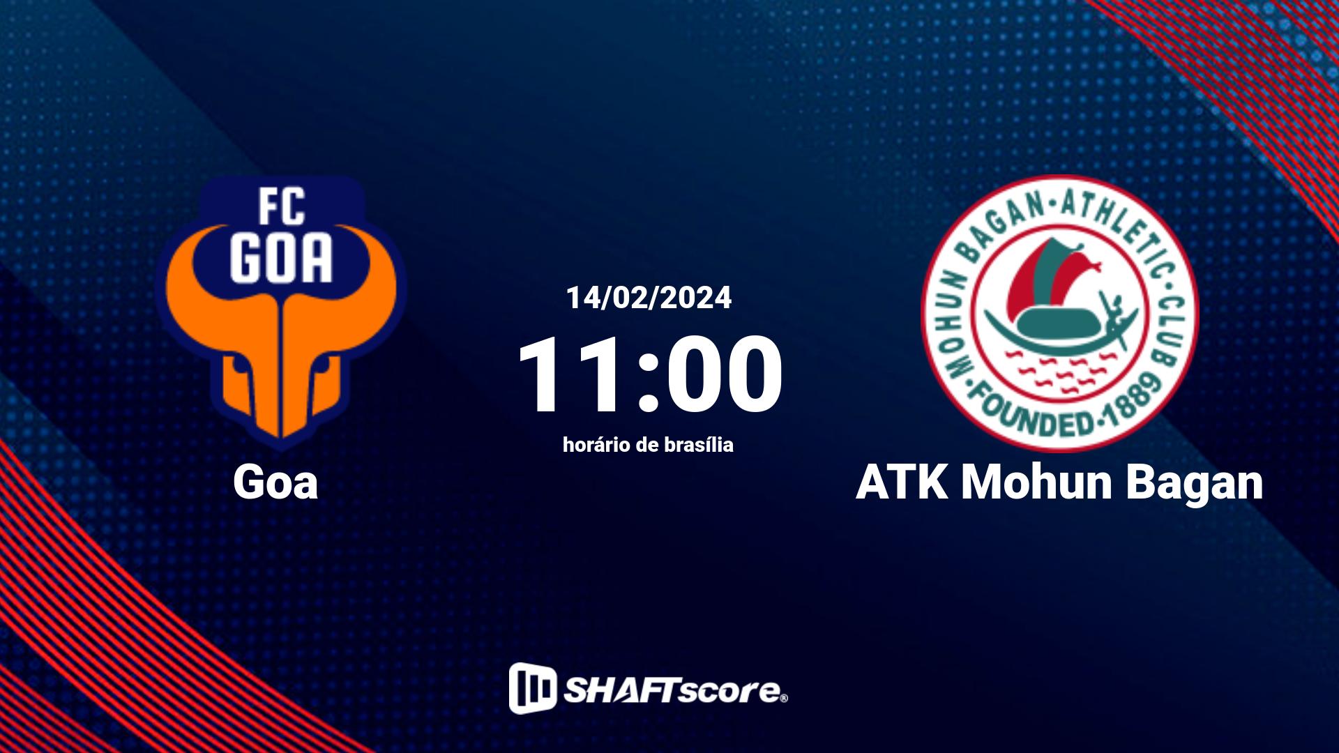 Estatísticas do jogo Goa vs ATK Mohun Bagan 14.02 11:00