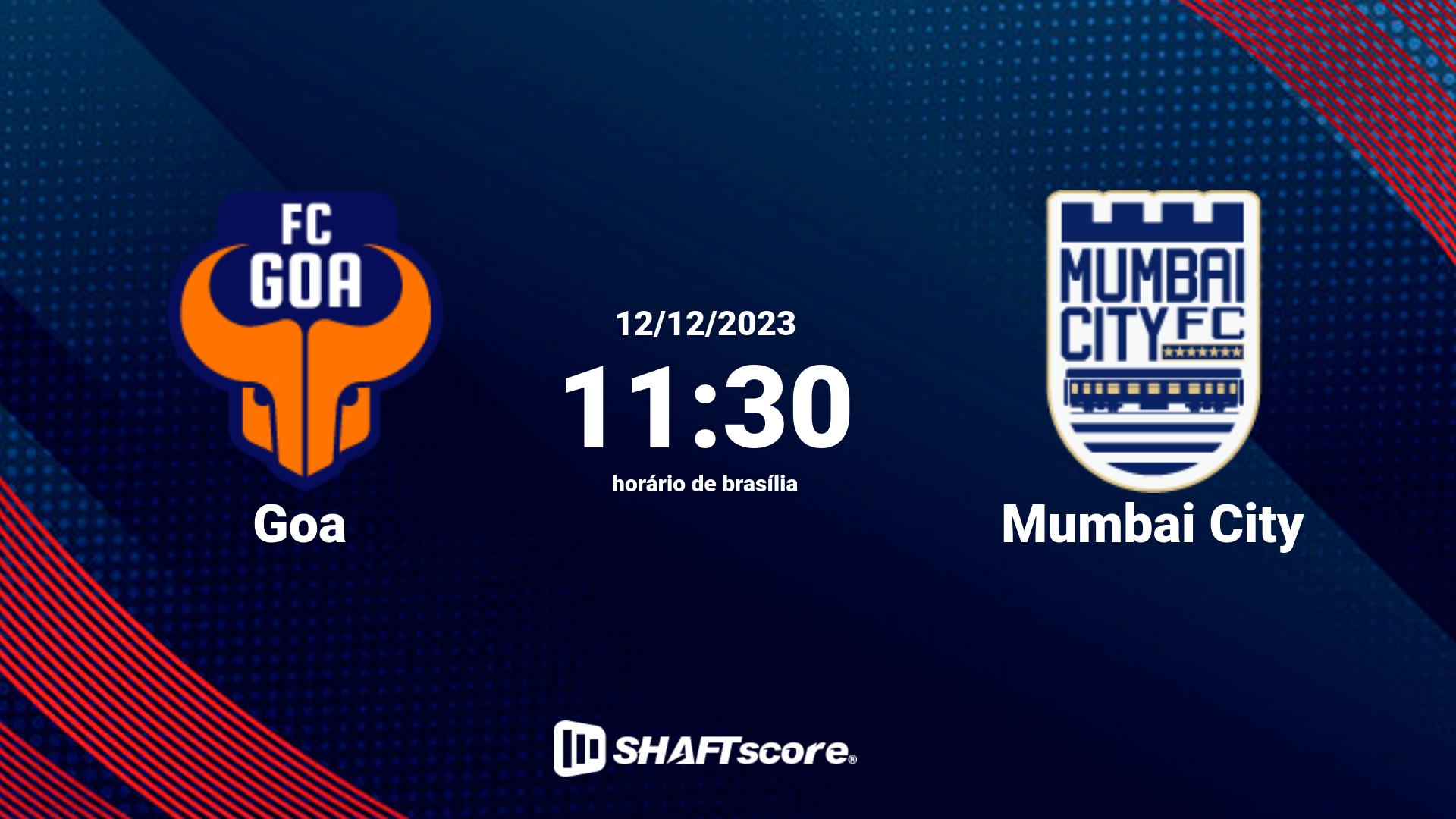 Estatísticas do jogo Goa vs Mumbai City 12.12 11:30