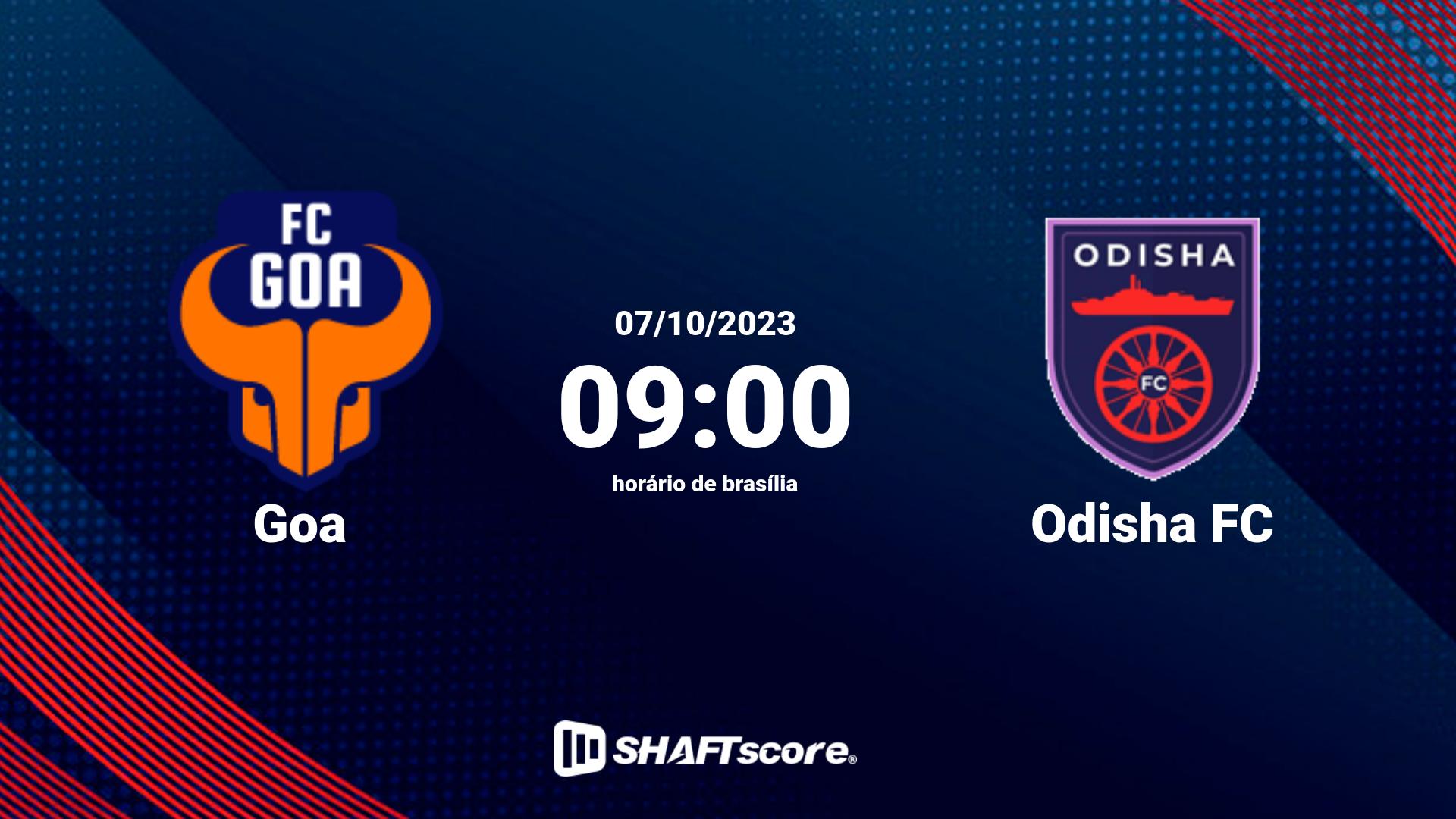 Estatísticas do jogo Goa vs Odisha FC 07.10 09:00