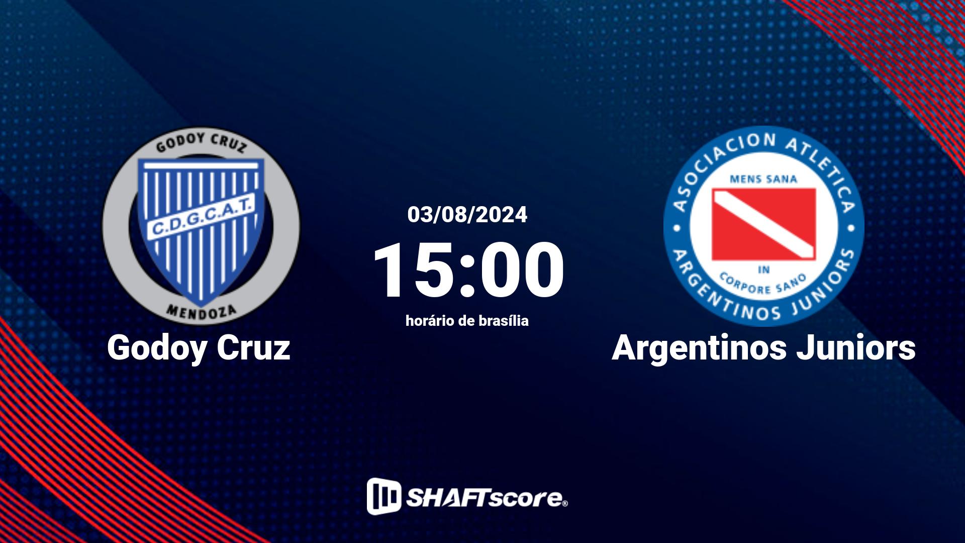 Estatísticas do jogo Godoy Cruz vs Argentinos Juniors 03.08 15:00