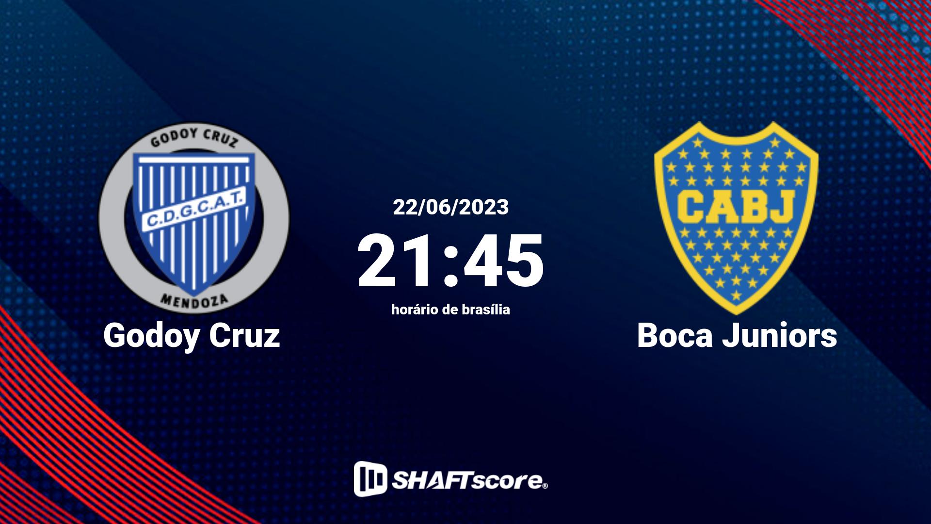 Estatísticas do jogo Godoy Cruz vs Boca Juniors 22.06 21:45