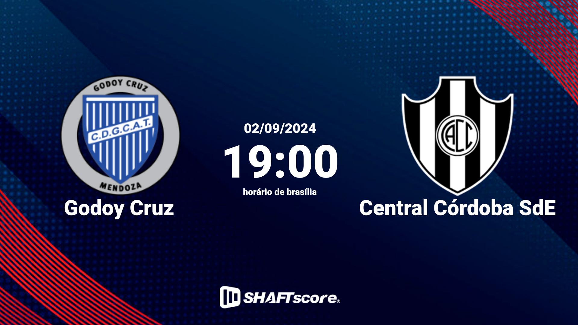 Estatísticas do jogo Godoy Cruz vs Central Córdoba SdE 02.09 19:00