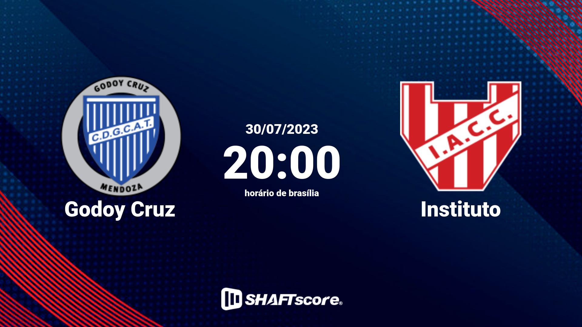 Estatísticas do jogo Godoy Cruz vs Instituto 30.07 20:00