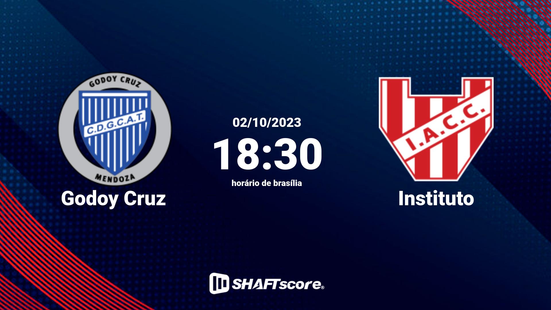 Estatísticas do jogo Godoy Cruz vs Instituto 02.10 18:30