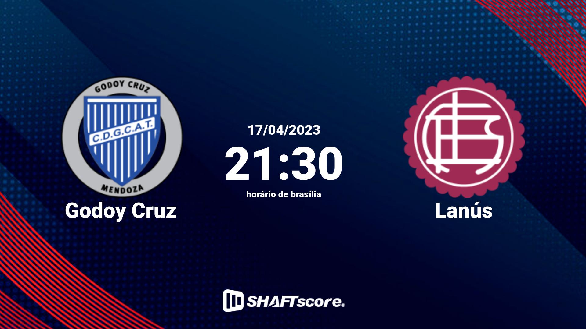 Estatísticas do jogo Godoy Cruz vs Lanús 17.04 21:30