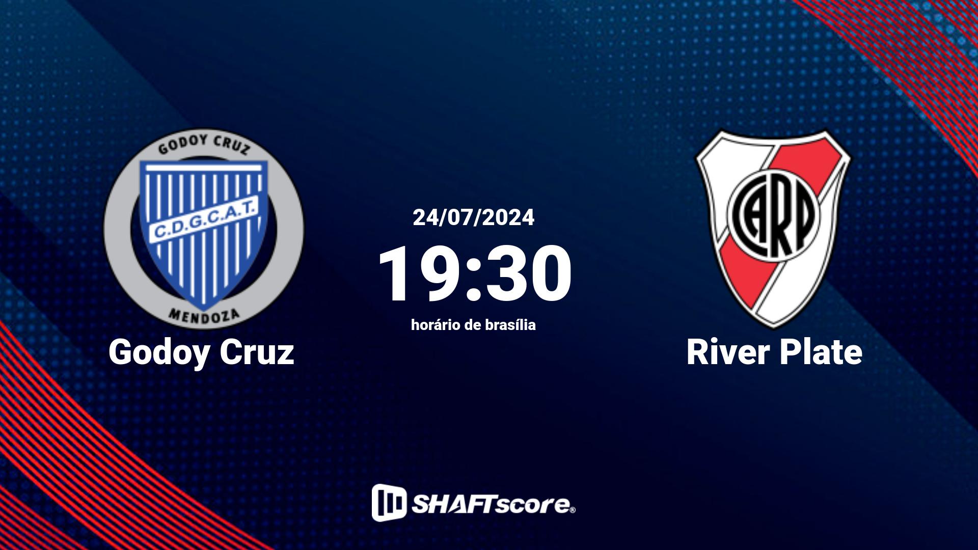 Estatísticas do jogo Godoy Cruz vs River Plate 24.07 19:30