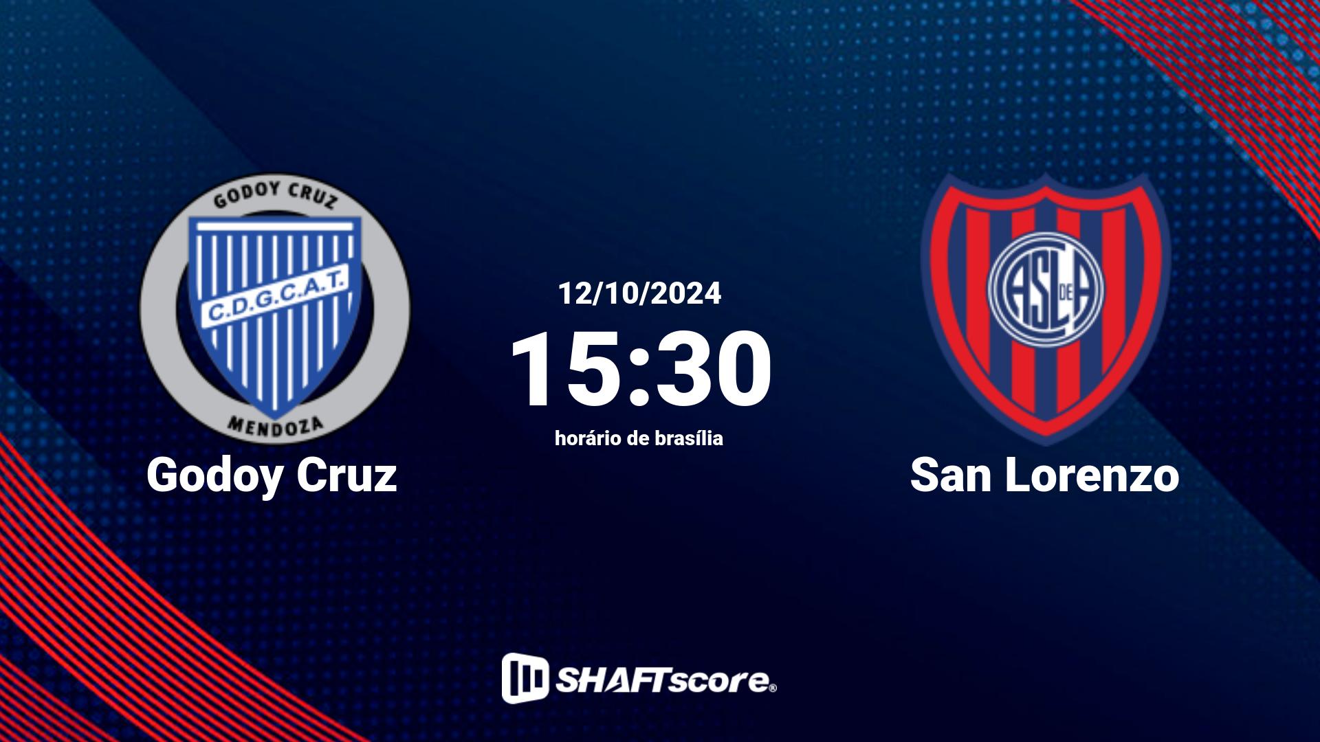 Estatísticas do jogo Godoy Cruz vs San Lorenzo 12.10 15:30