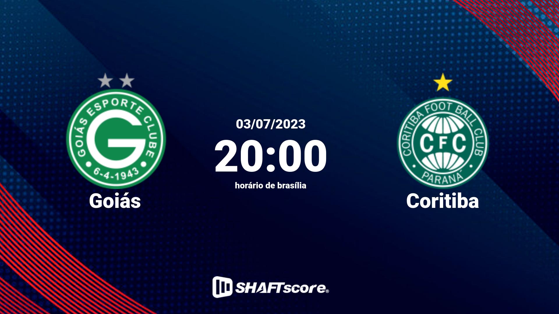 Estatísticas do jogo Goiás vs Coritiba 03.07 20:00