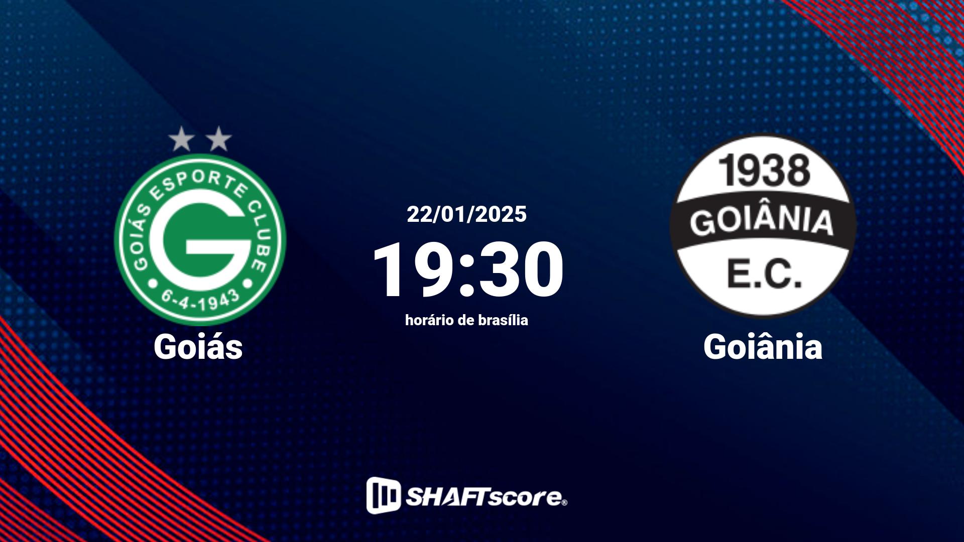 Estatísticas do jogo Goiás vs Goiânia 22.01 19:30