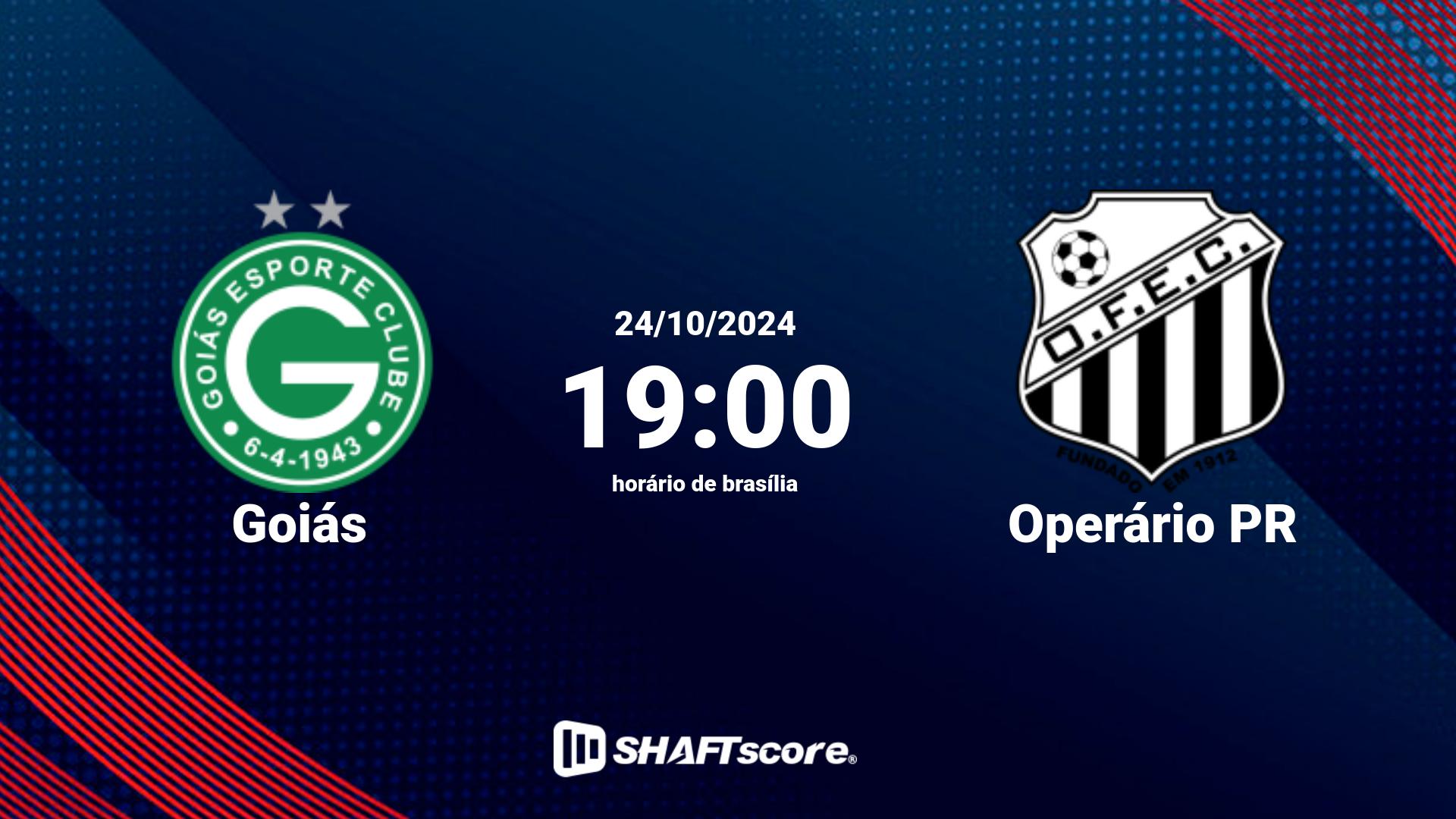 Estatísticas do jogo Goiás vs Operário PR 29.10 19:00