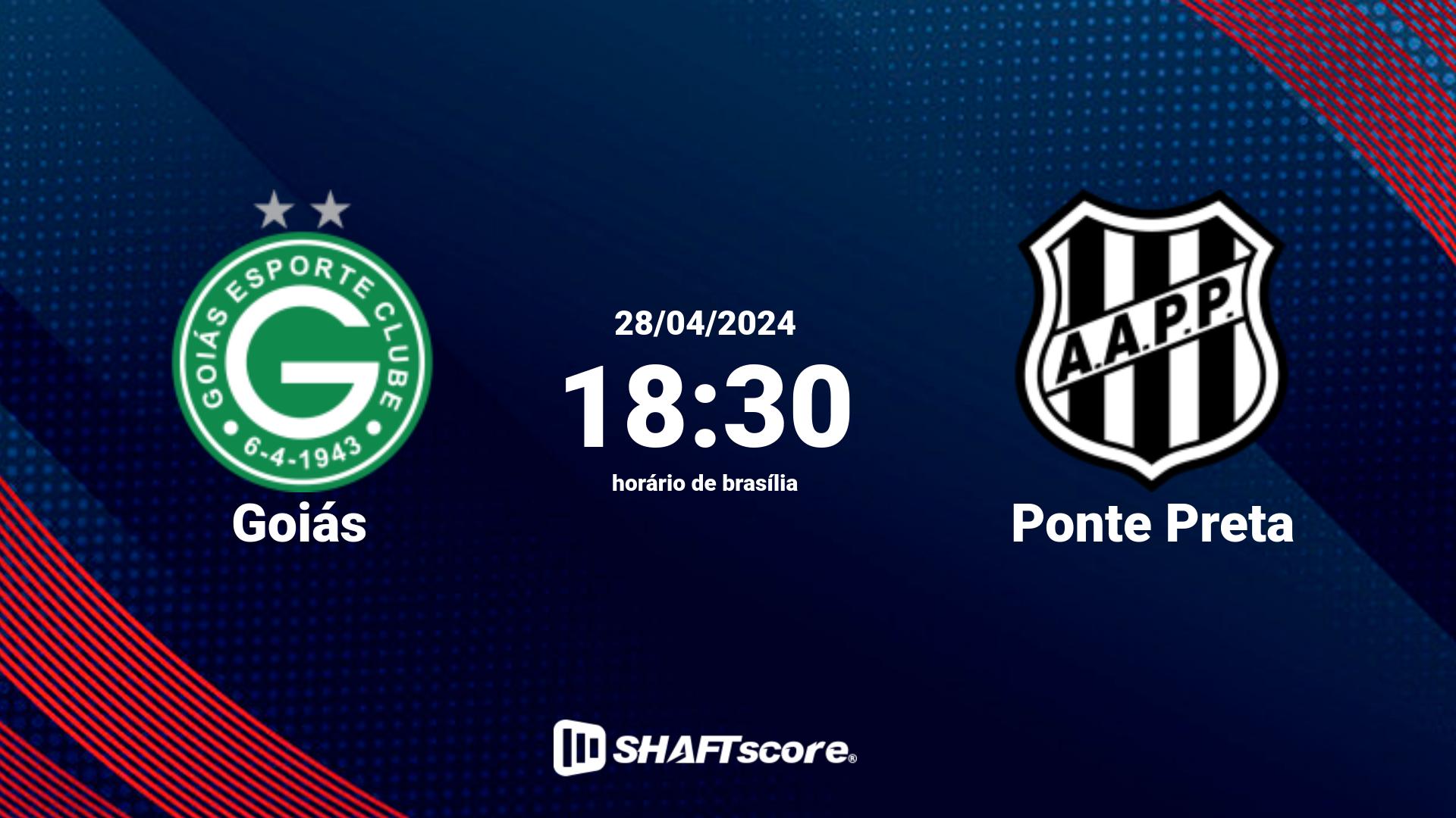 Estatísticas do jogo Goiás vs Ponte Preta 28.04 18:30