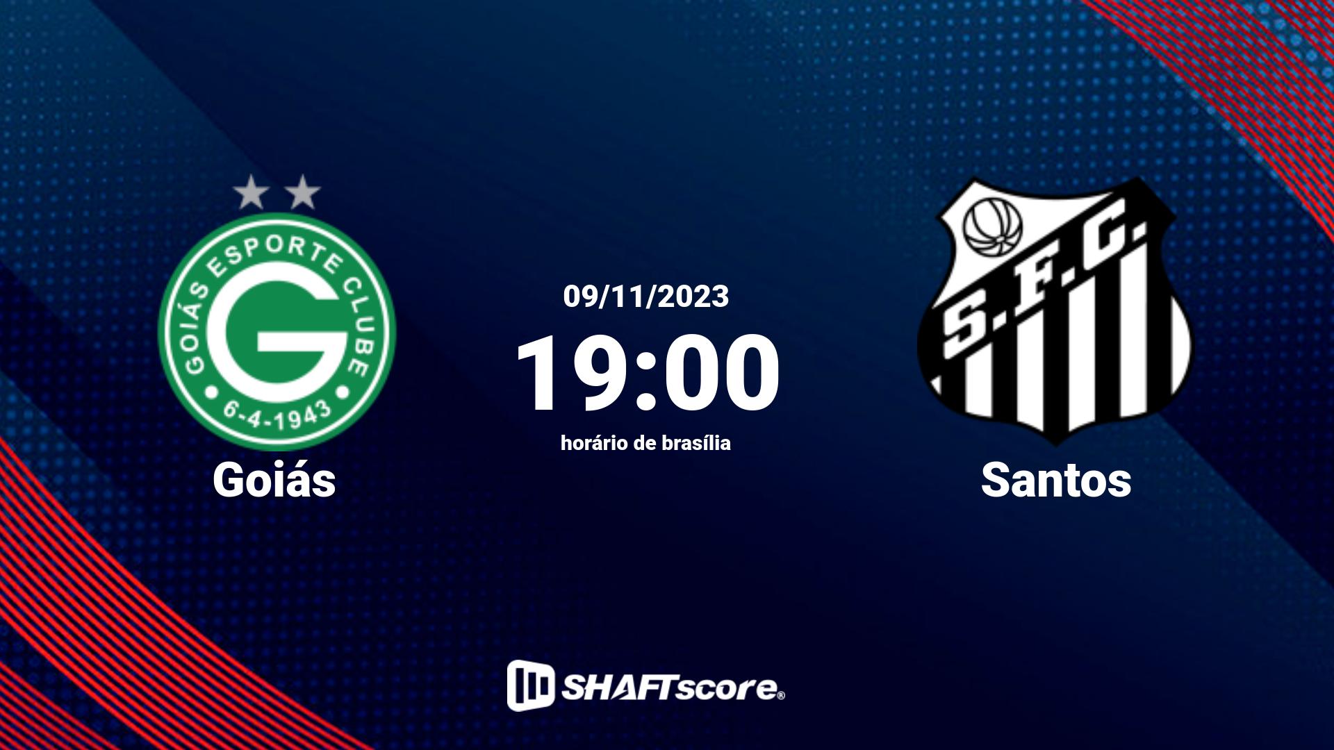 Estatísticas do jogo Goiás vs Santos 09.11 19:00