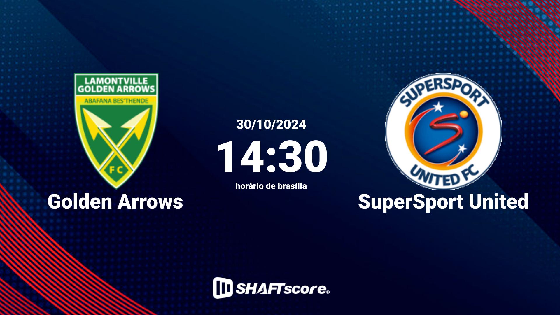 Estatísticas do jogo Golden Arrows vs SuperSport United 30.10 14:30