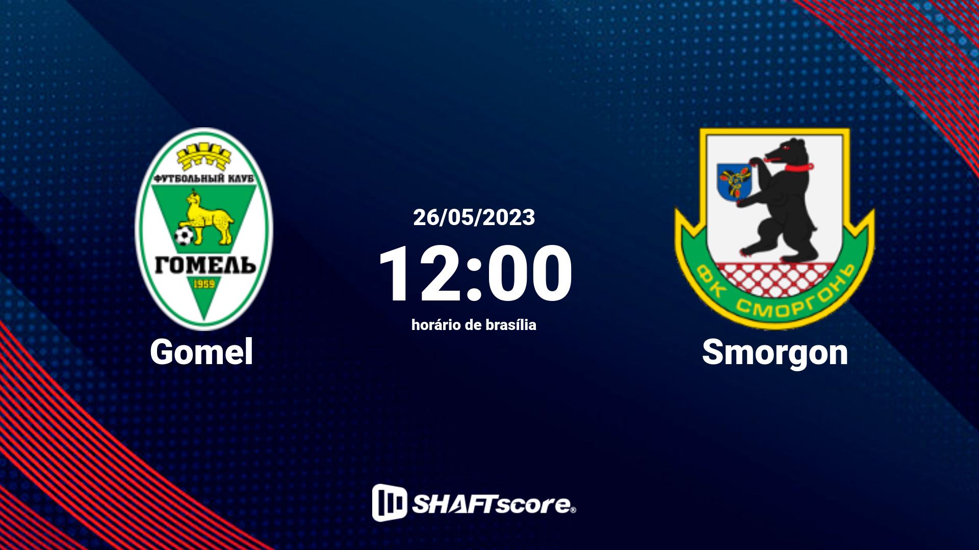 Estatísticas do jogo Gomel vs Smorgon 26.05 12:00