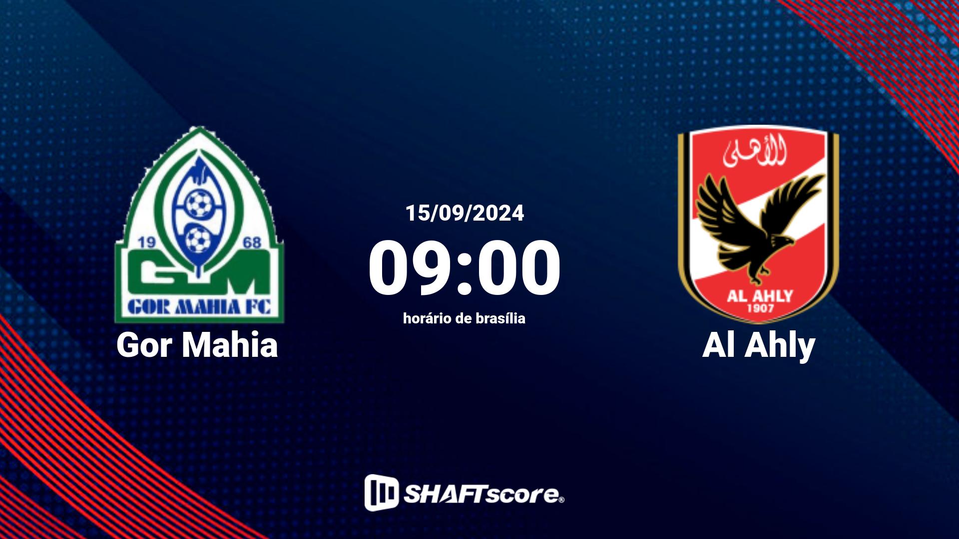 Estatísticas do jogo Gor Mahia vs Al Ahly 15.09 09:00