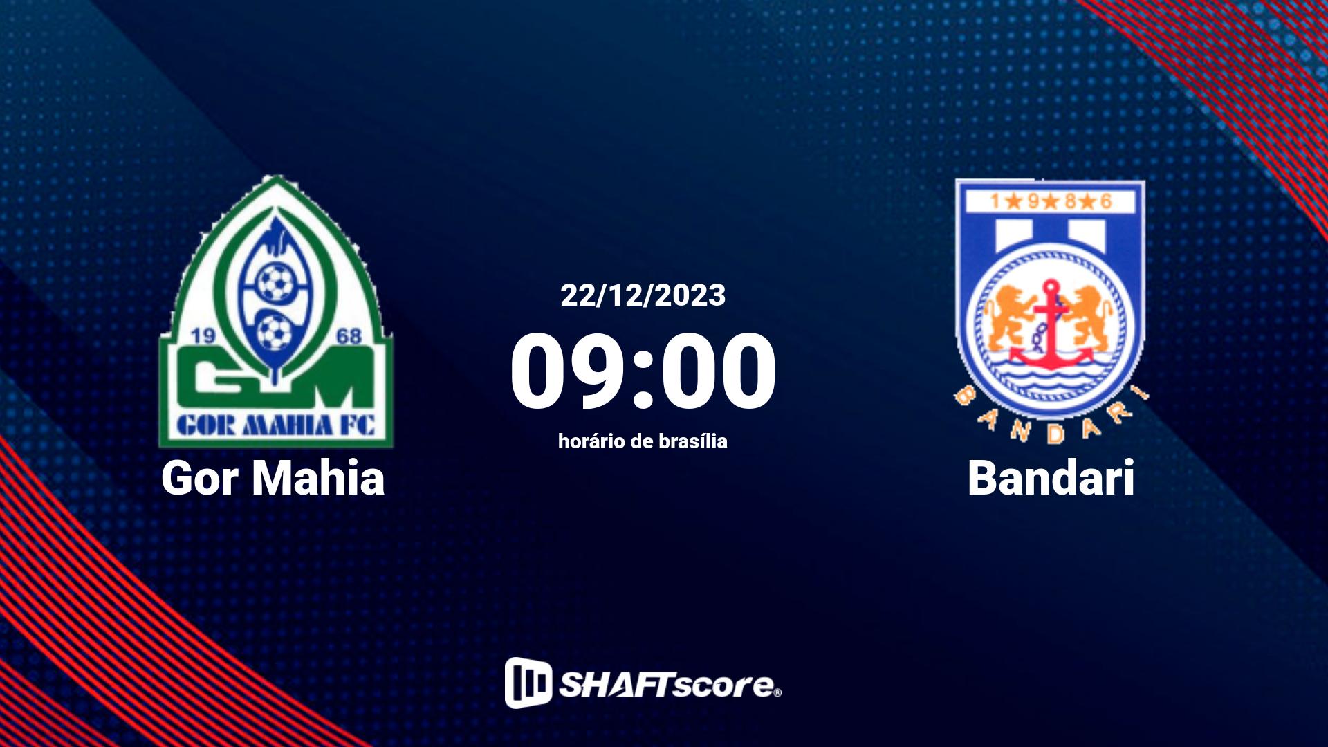 Estatísticas do jogo Gor Mahia vs Bandari 22.12 09:00