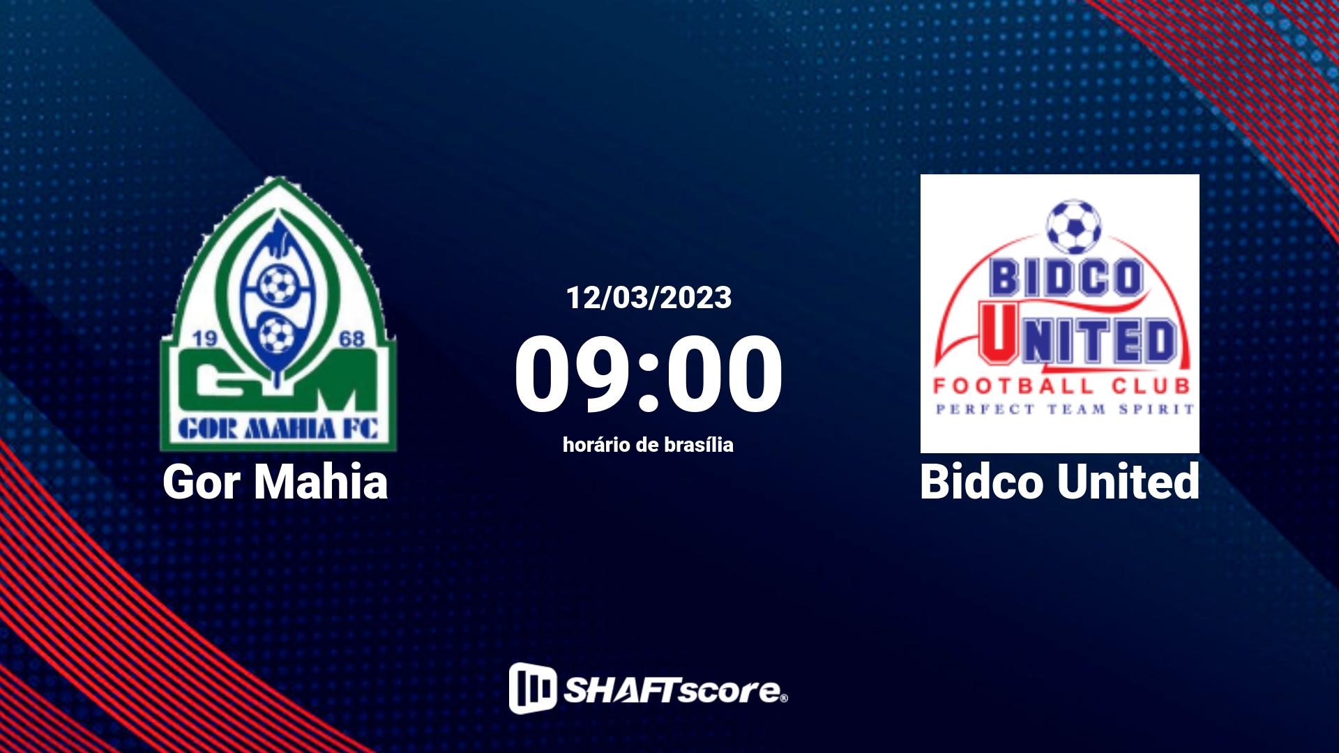 Estatísticas do jogo Gor Mahia vs Bidco United 12.03 09:00