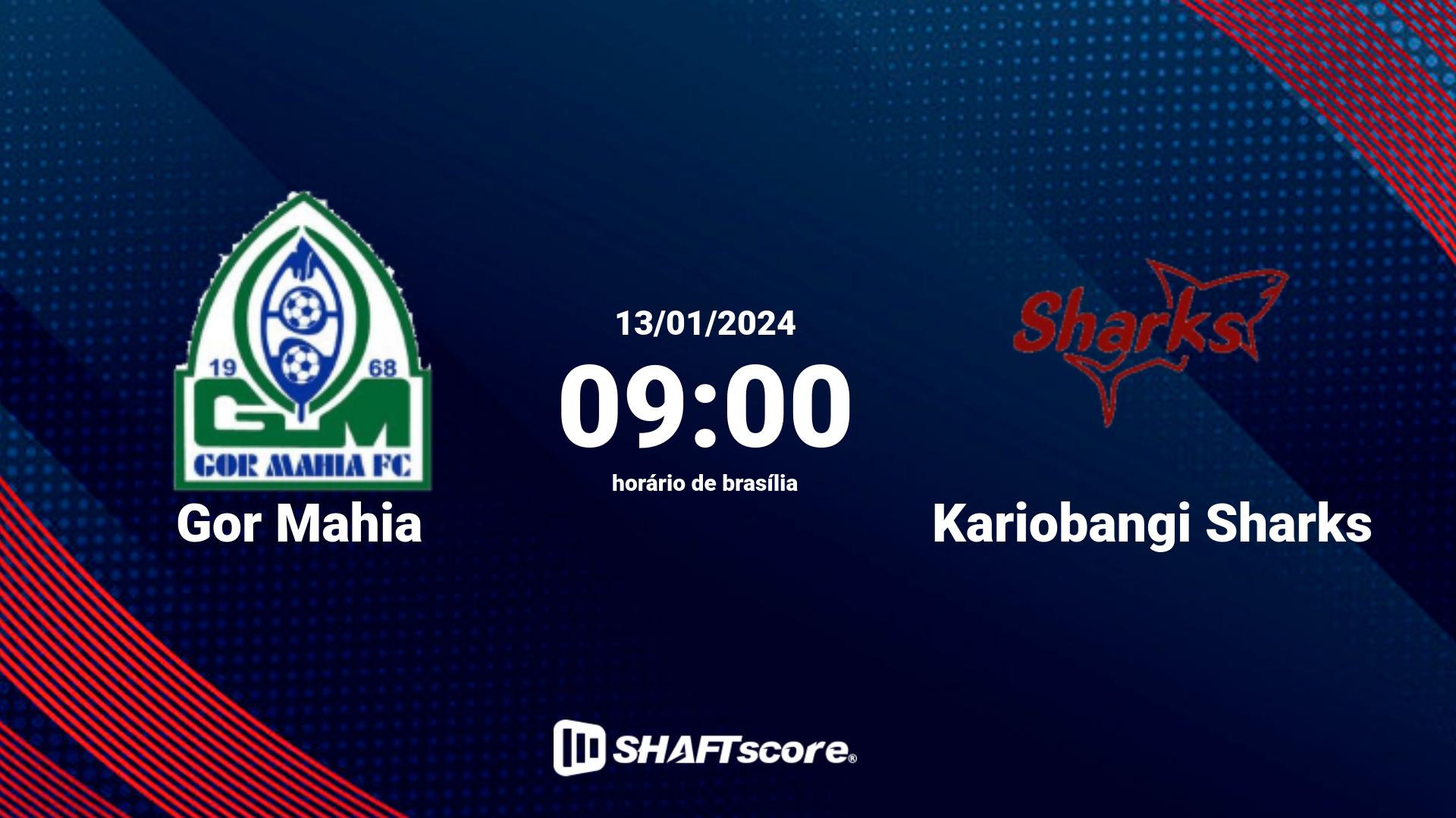 Estatísticas do jogo Gor Mahia vs Kariobangi Sharks 13.01 09:00