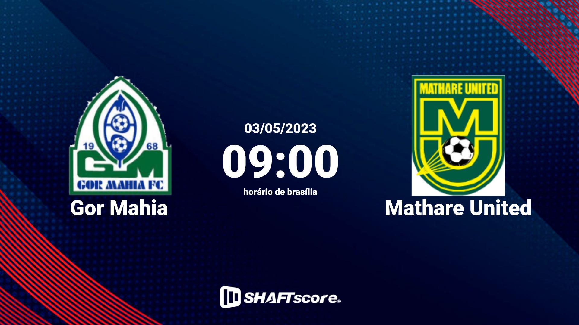 Estatísticas do jogo Gor Mahia vs Mathare United 03.05 09:00