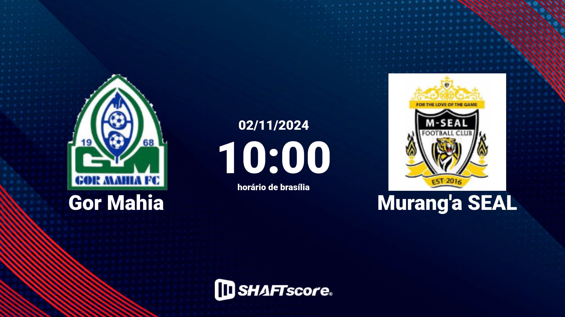 Estatísticas do jogo Gor Mahia vs Murang'a SEAL 02.11 10:00