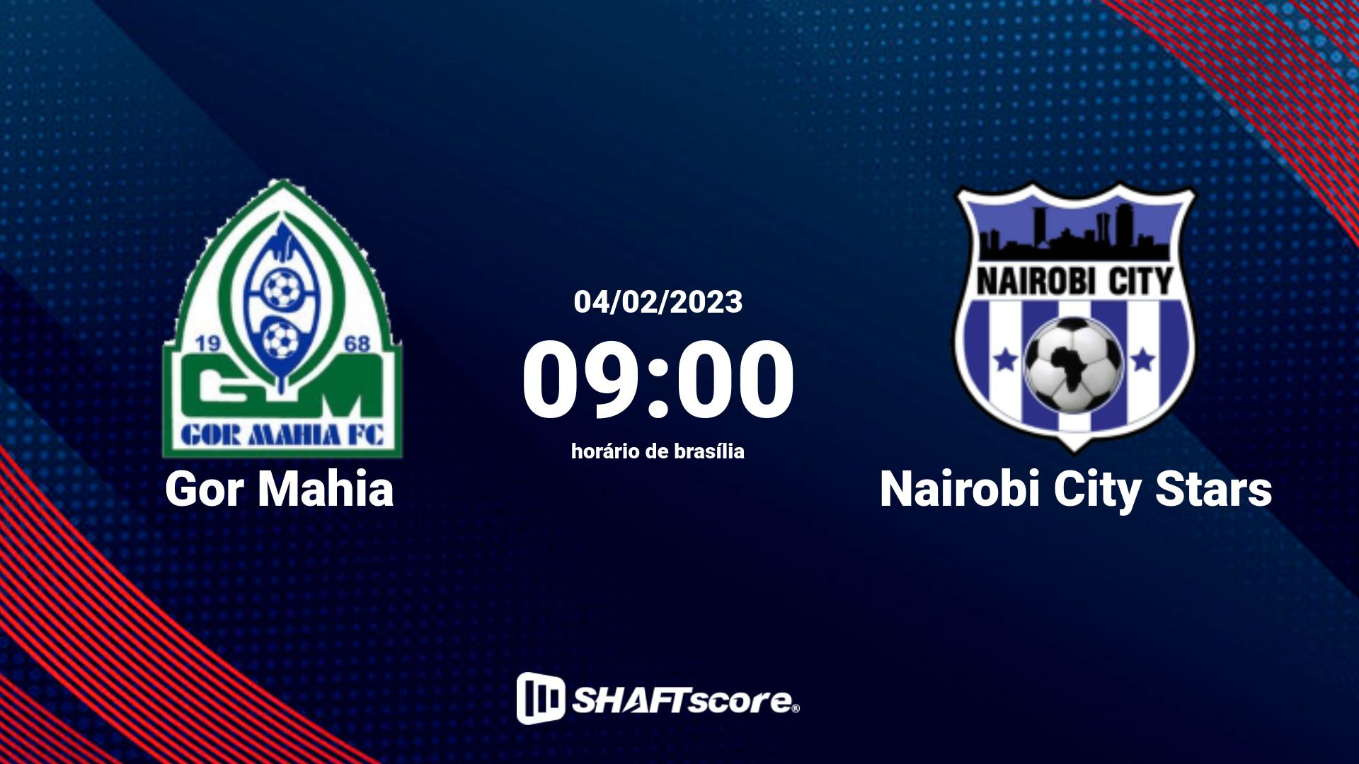 Estatísticas do jogo Gor Mahia vs Nairobi City Stars 04.02 09:00