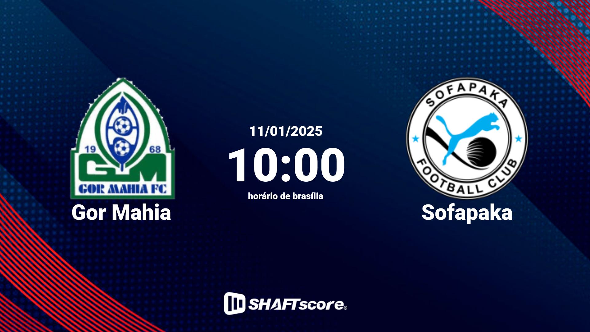 Estatísticas do jogo Gor Mahia vs Sofapaka 11.01 10:00