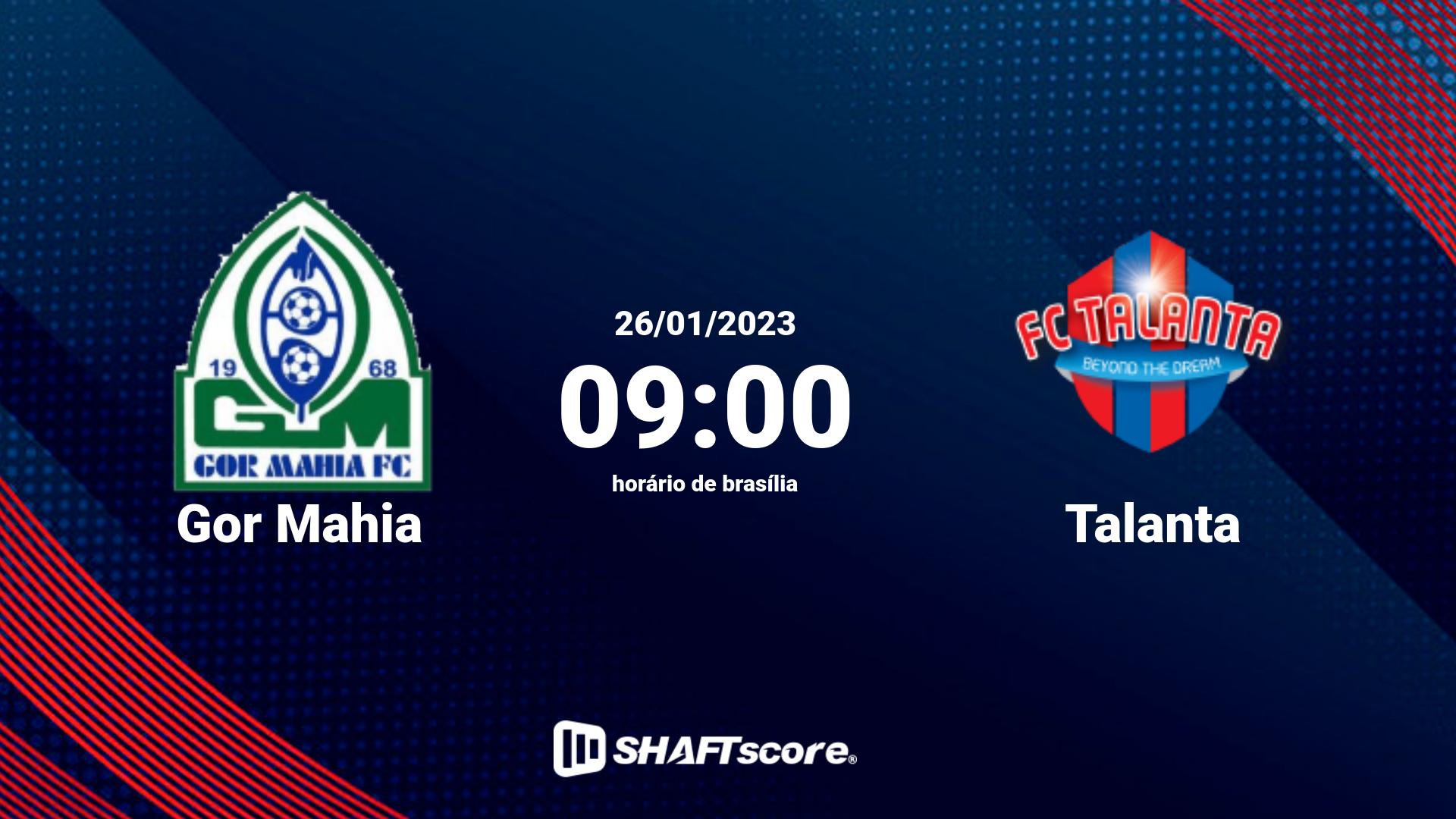 Estatísticas do jogo Gor Mahia vs Talanta 26.01 09:00