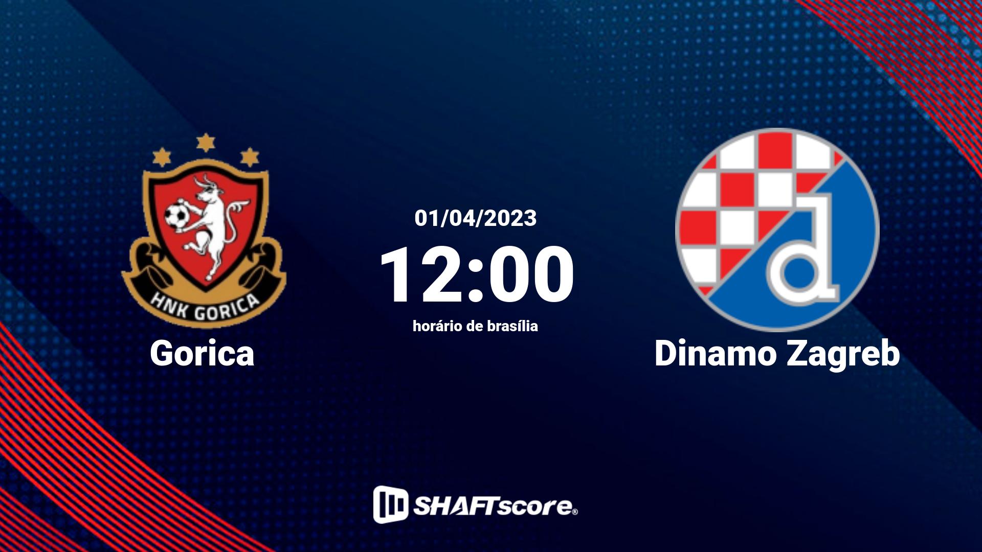 Estatísticas do jogo Gorica vs Dinamo Zagreb 01.04 12:00