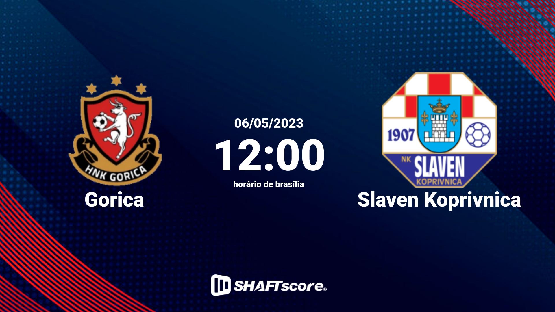 Estatísticas do jogo Gorica vs Slaven Koprivnica 06.05 12:00