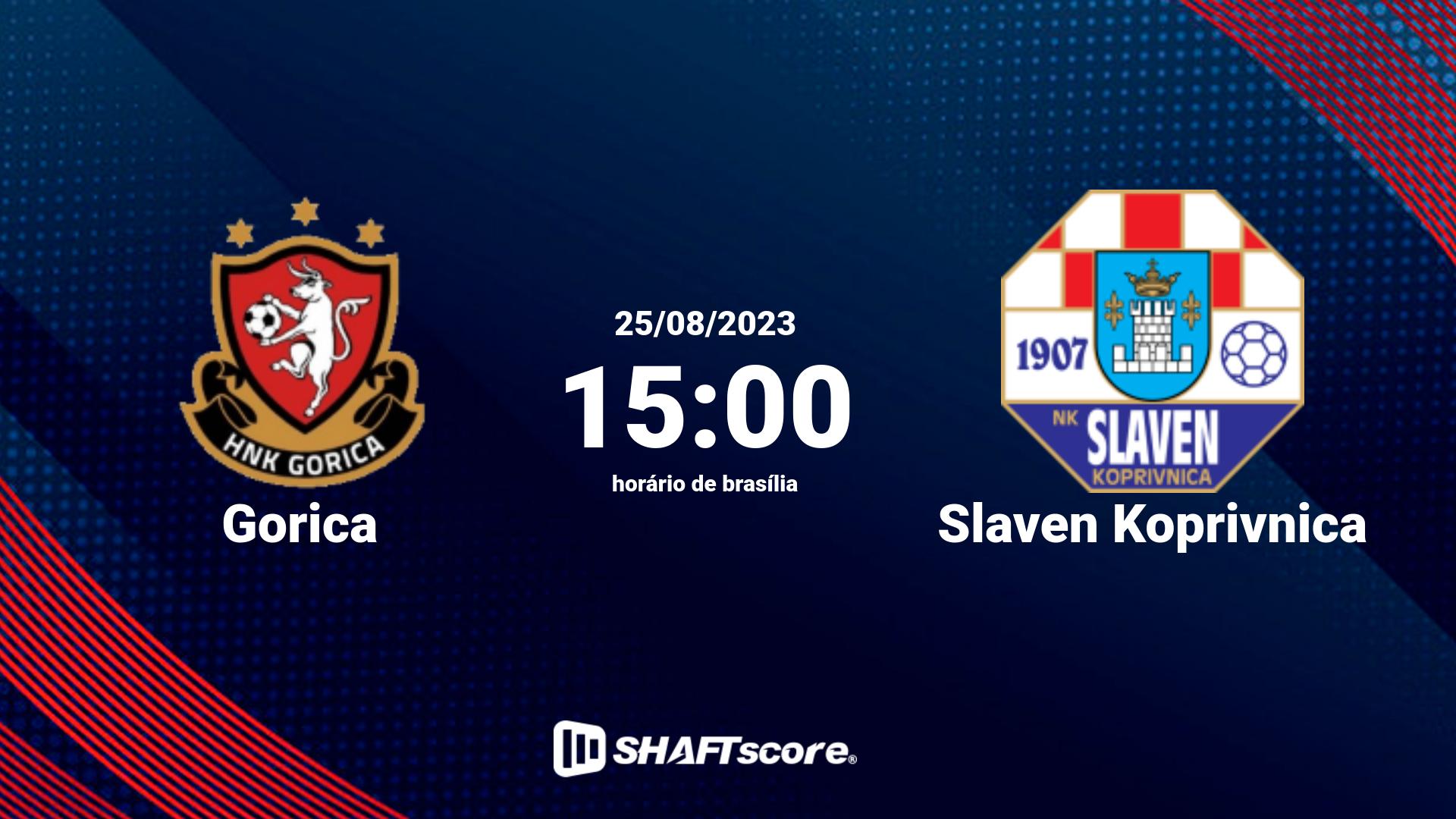 Estatísticas do jogo Gorica vs Slaven Koprivnica 25.08 15:00