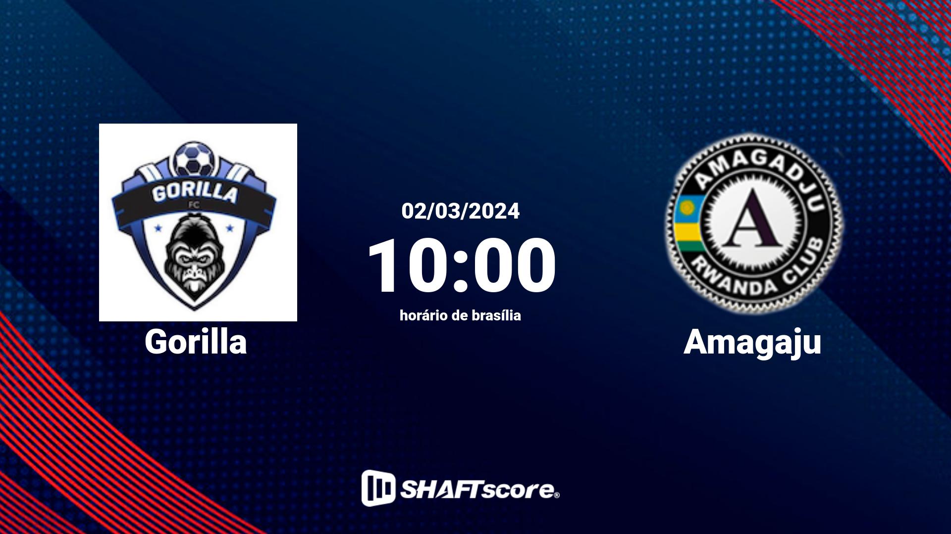 Estatísticas do jogo Gorilla vs Amagaju 02.03 10:00