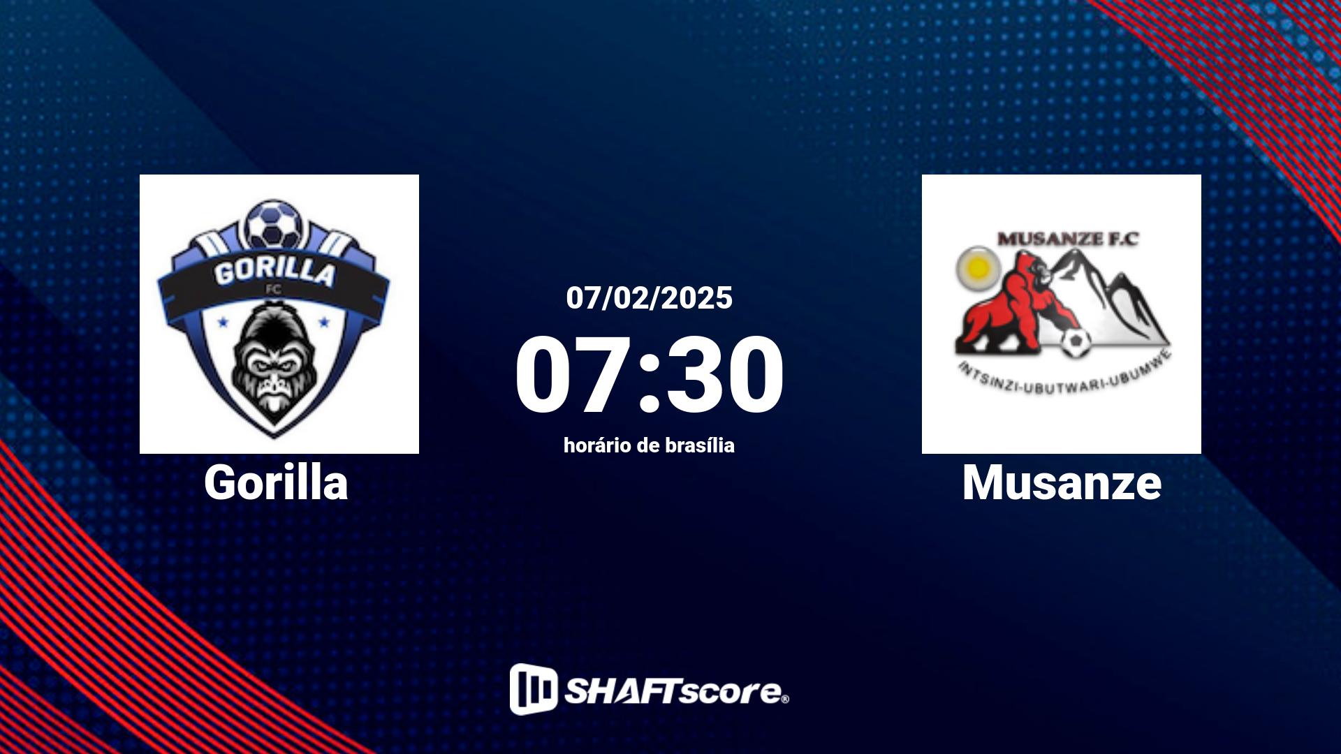 Estatísticas do jogo Gorilla vs Musanze 07.02 07:30