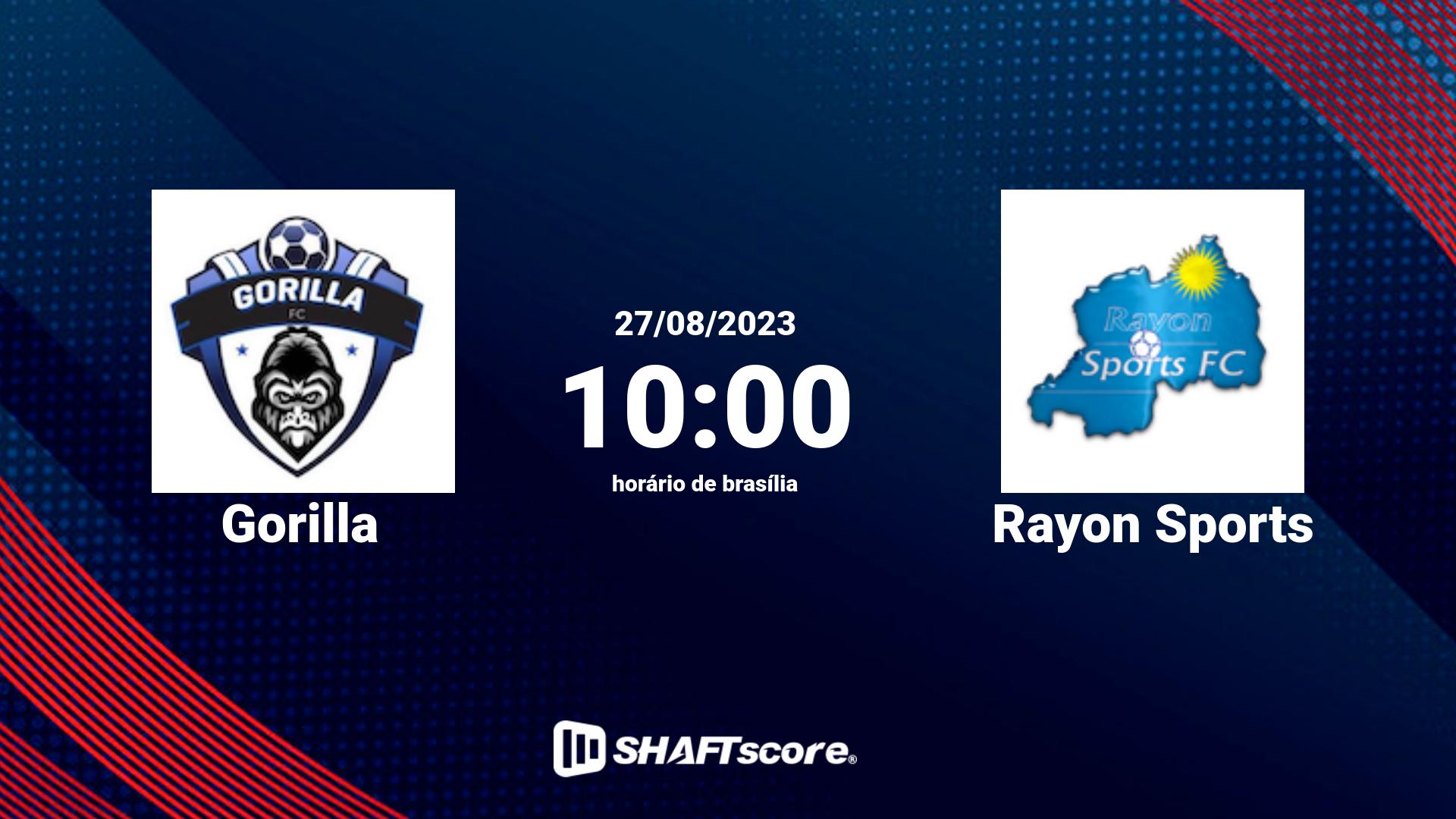 Estatísticas do jogo Gorilla vs Rayon Sports 27.08 10:00