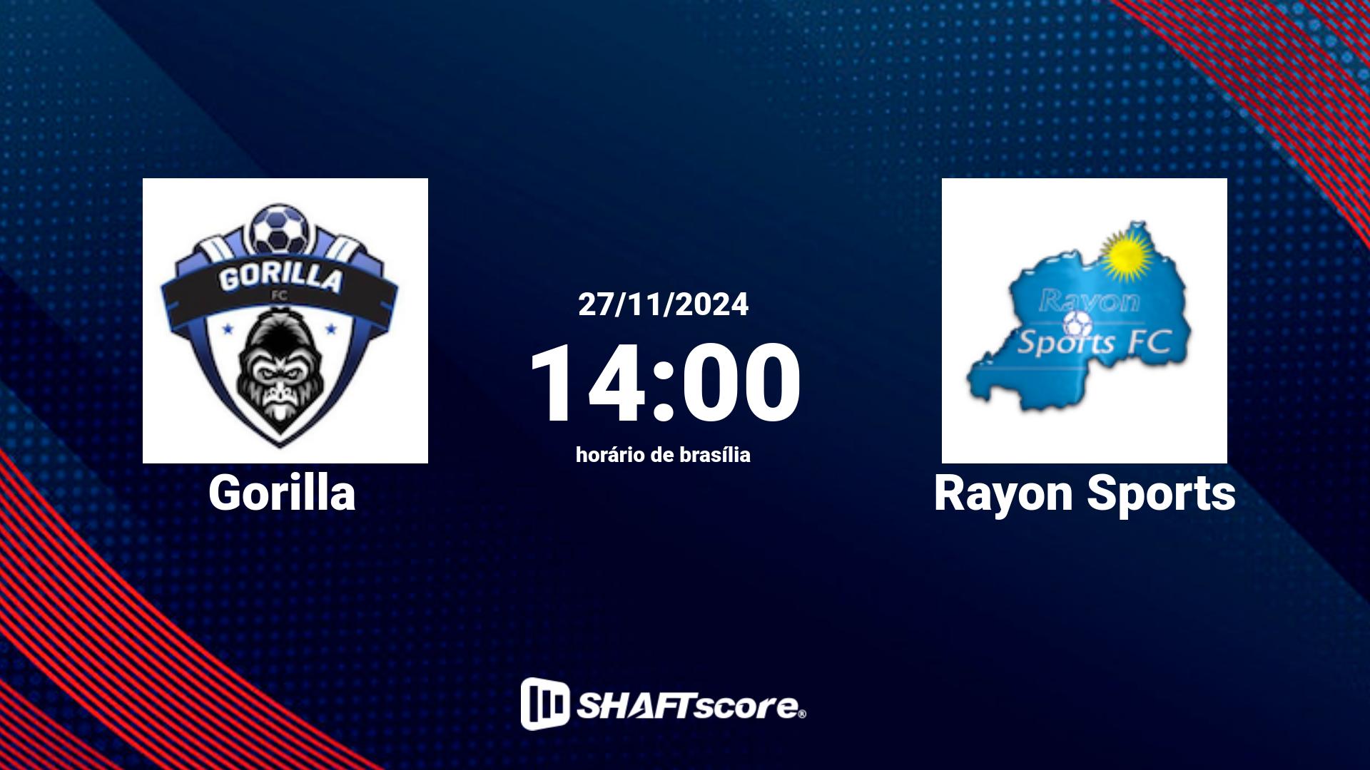 Estatísticas do jogo Gorilla vs Rayon Sports 27.11 14:00