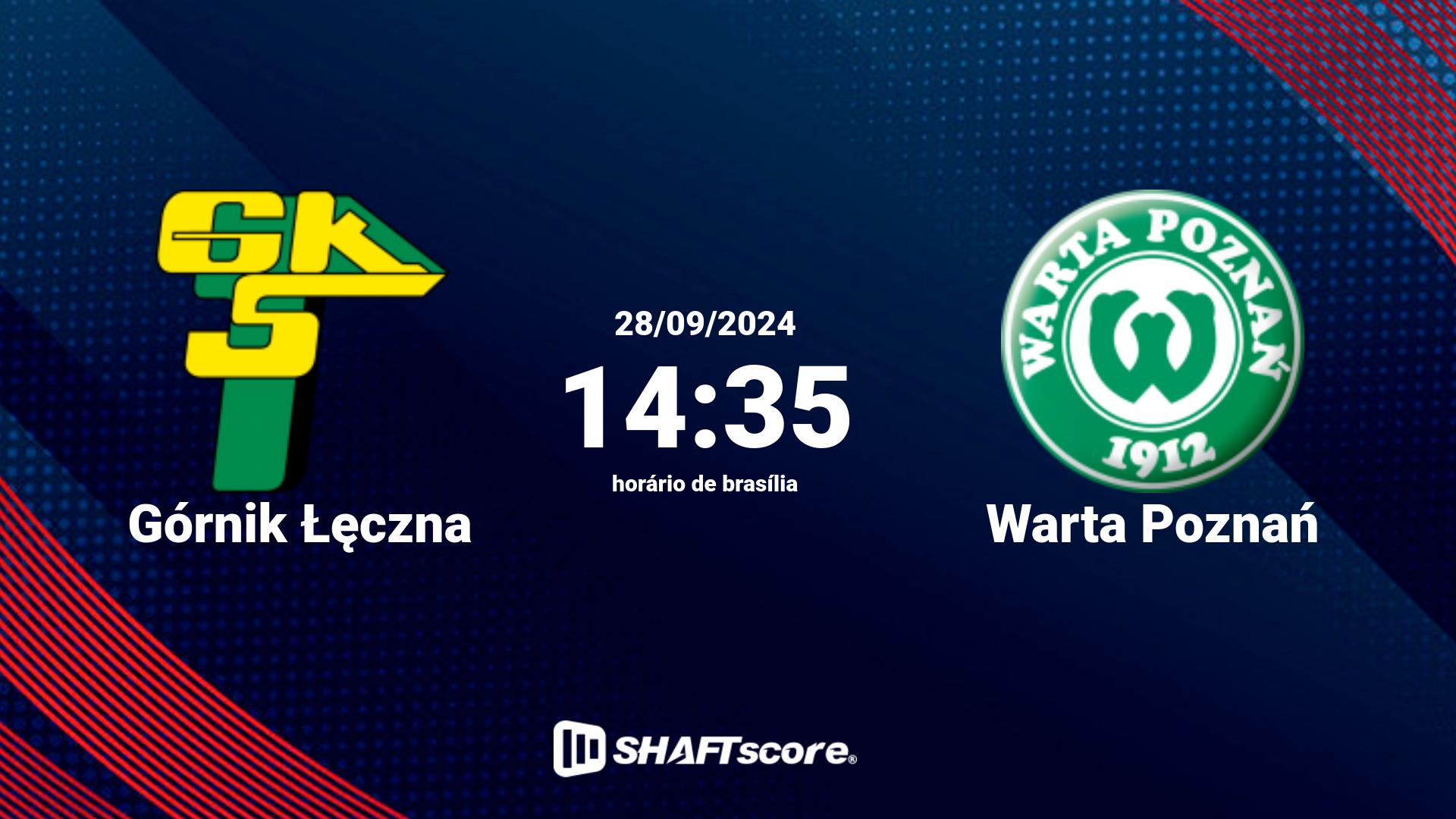 Estatísticas do jogo Górnik Łęczna vs Warta Poznań 28.09 14:35