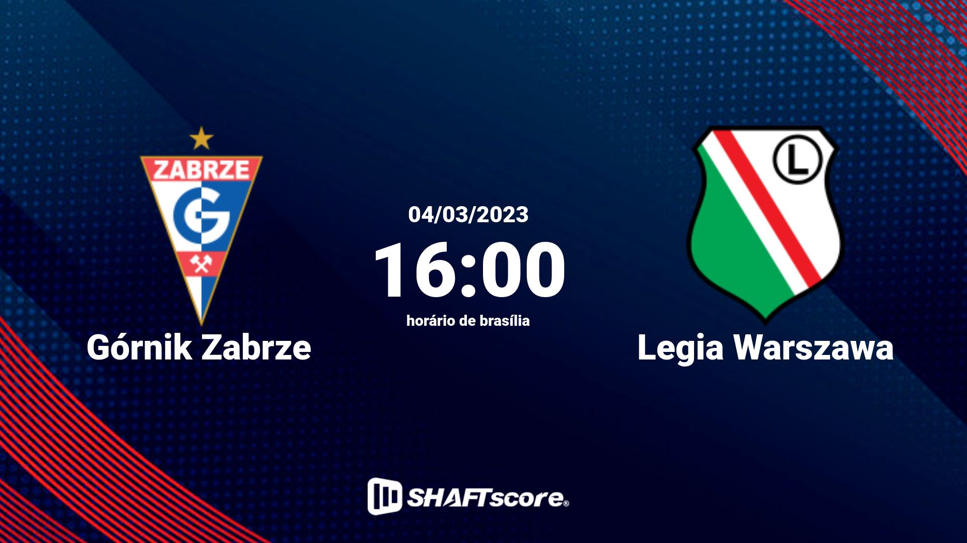 Estatísticas do jogo Górnik Zabrze vs Legia Warszawa 04.03 16:00