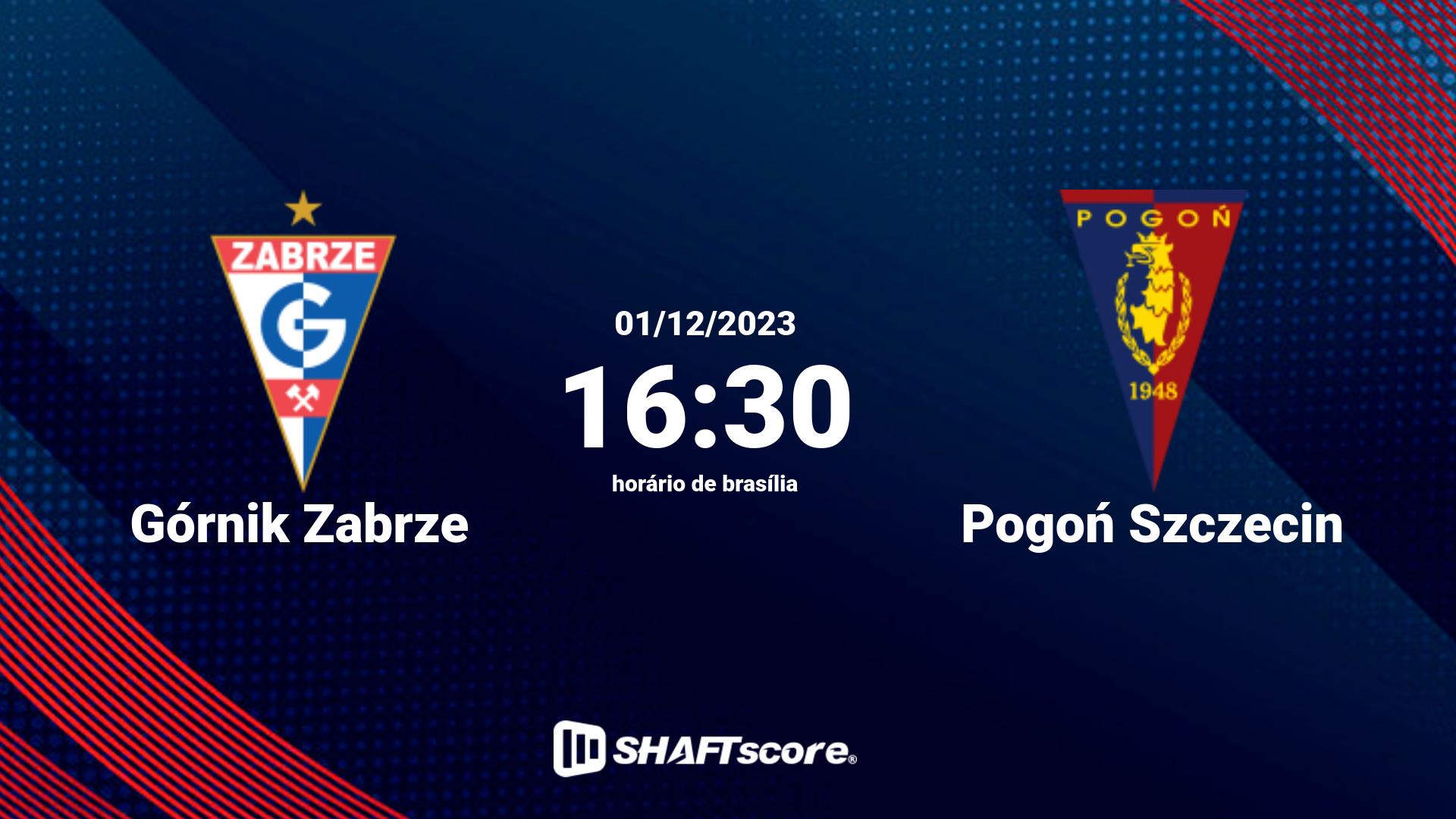 Estatísticas do jogo Górnik Zabrze vs Pogoń Szczecin 01.12 16:30