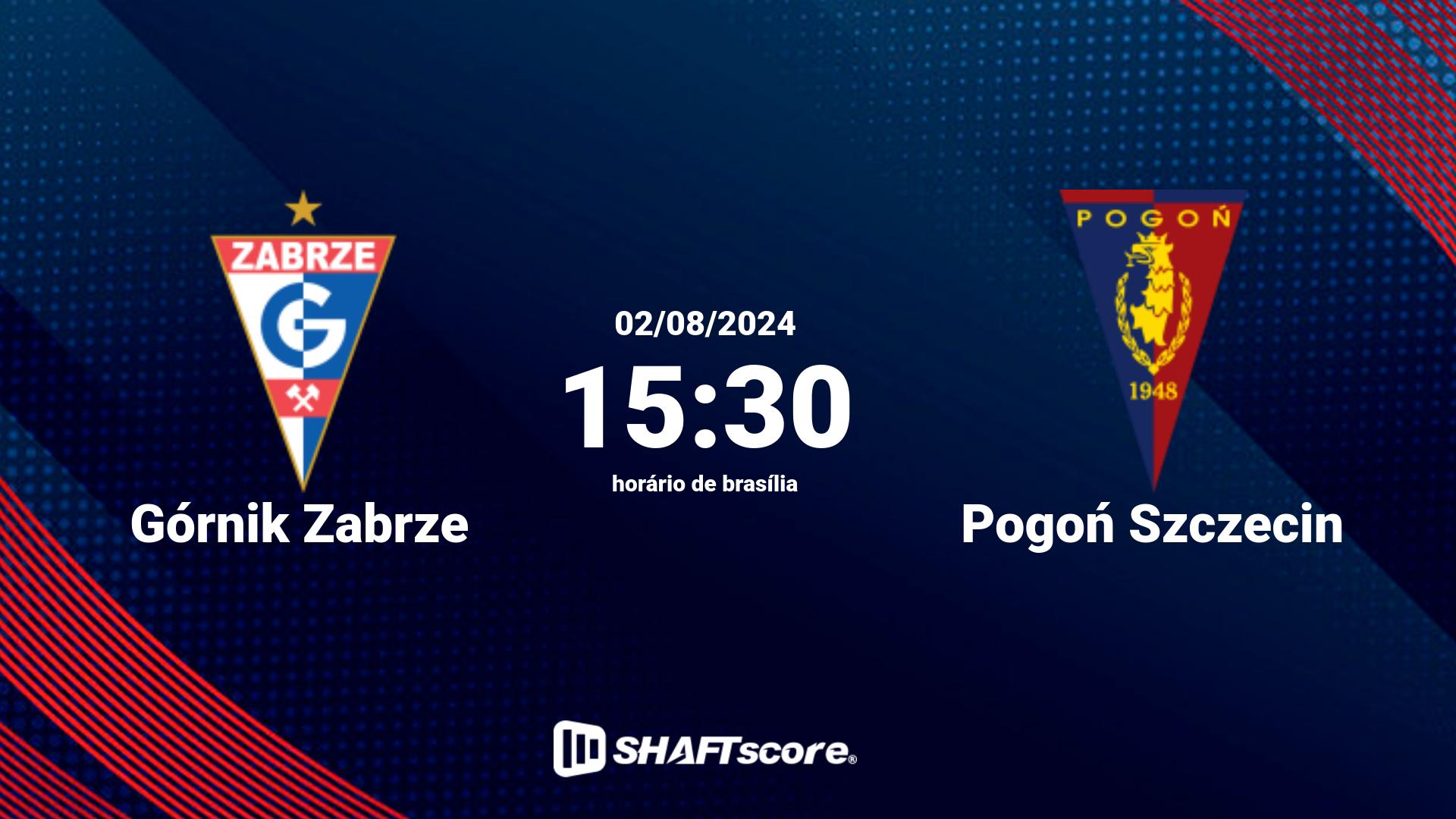Estatísticas do jogo Górnik Zabrze vs Pogoń Szczecin 02.08 15:30